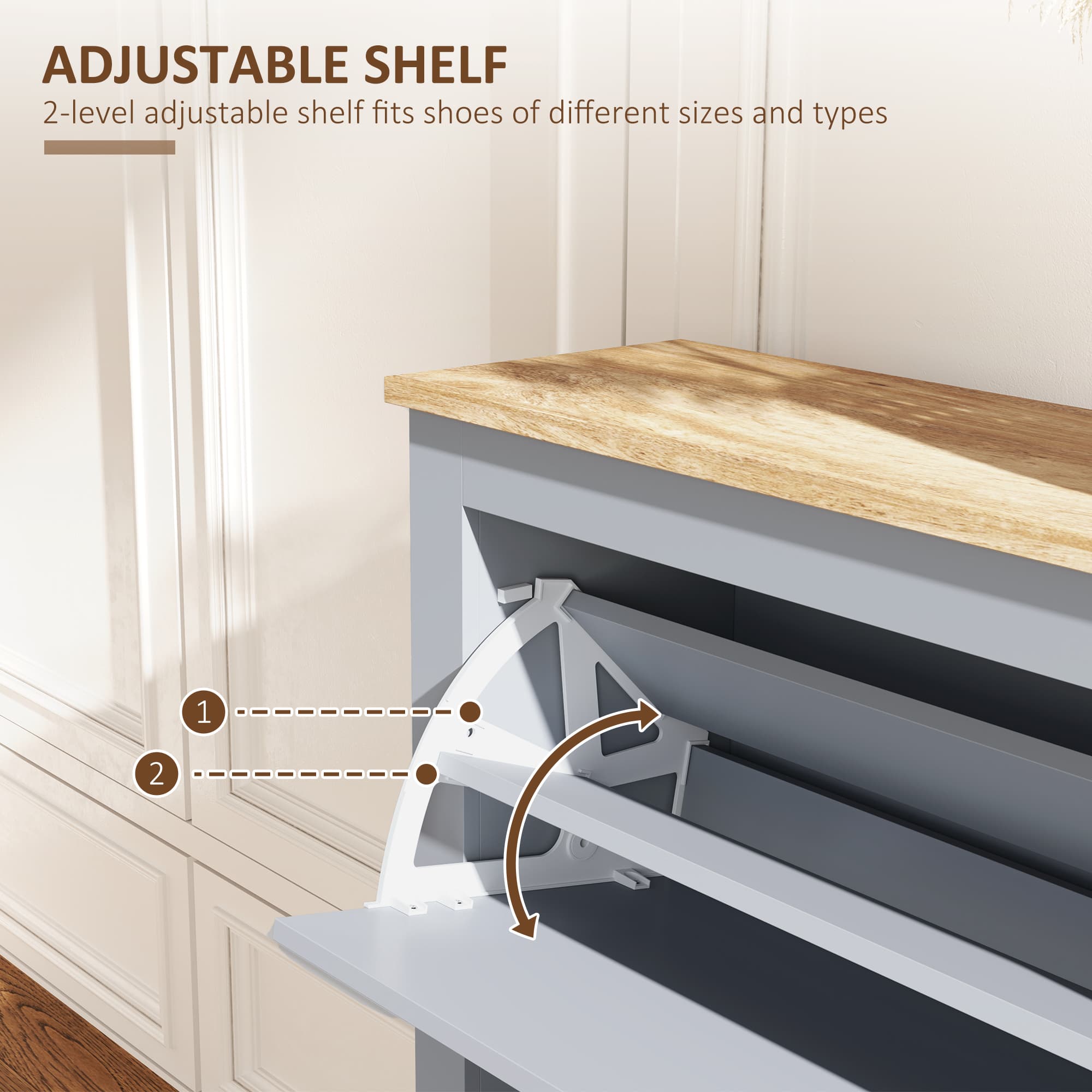 Transform Your Hallway with this Grey Slimline Shoe Cabinet - image 5