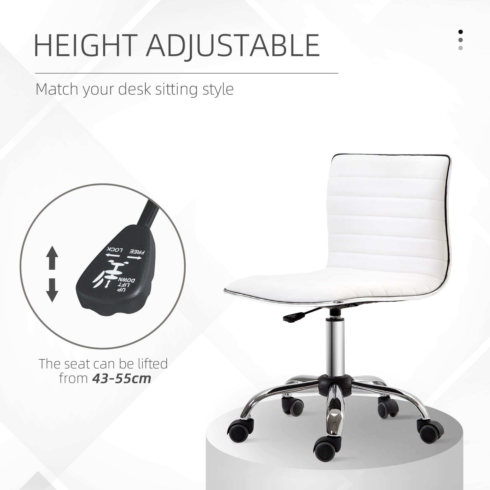 Transform Your Workspace with this White Armless Office Chair - image 5