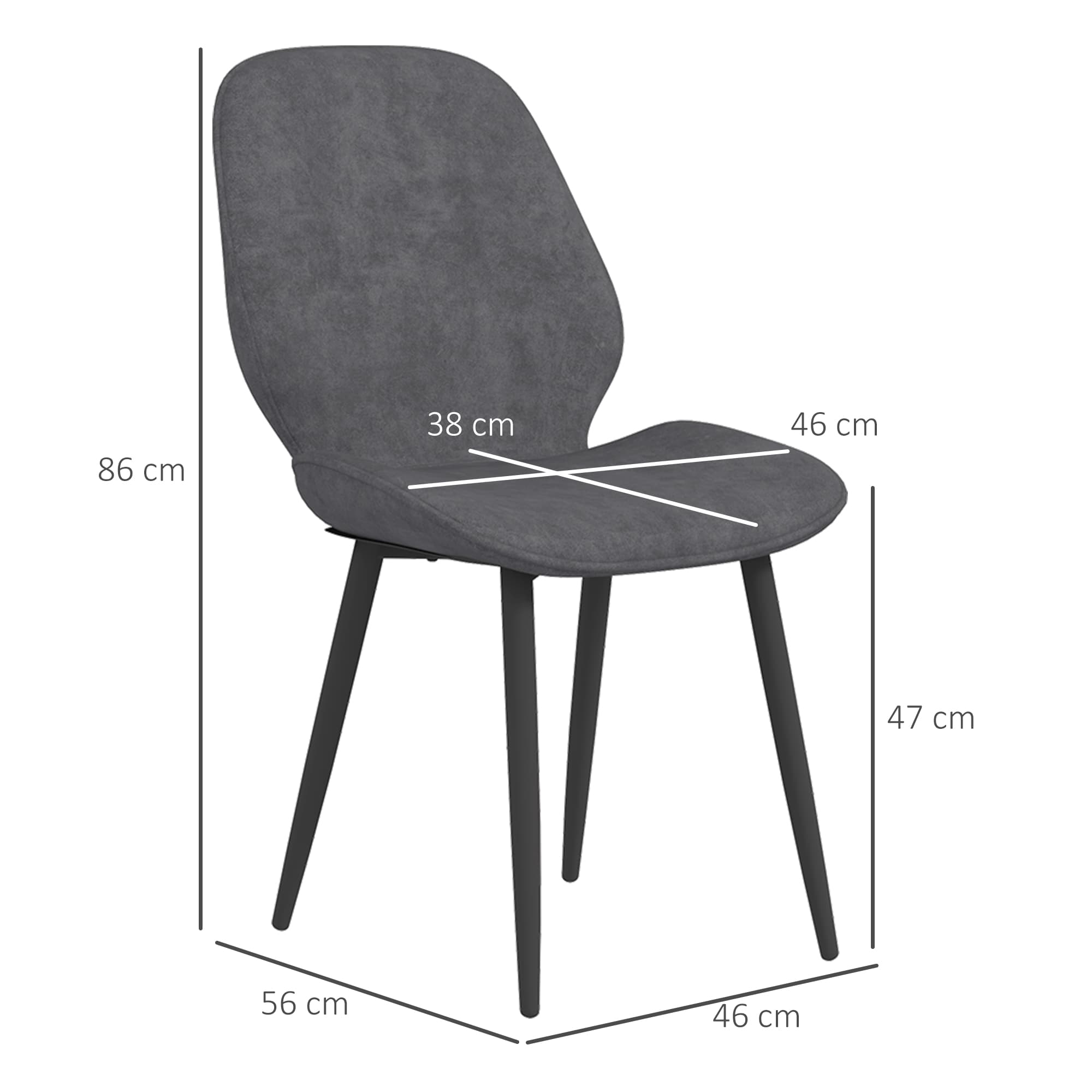 Effortless Elegance: Set of 2 Grey Velvet Dining Chairs - image 3
