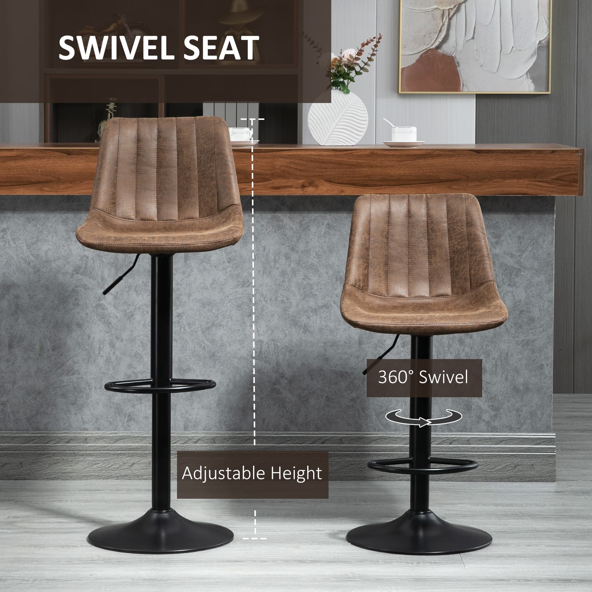 Transform Your Kitchen with Retro Brown Bar Stools - image 3