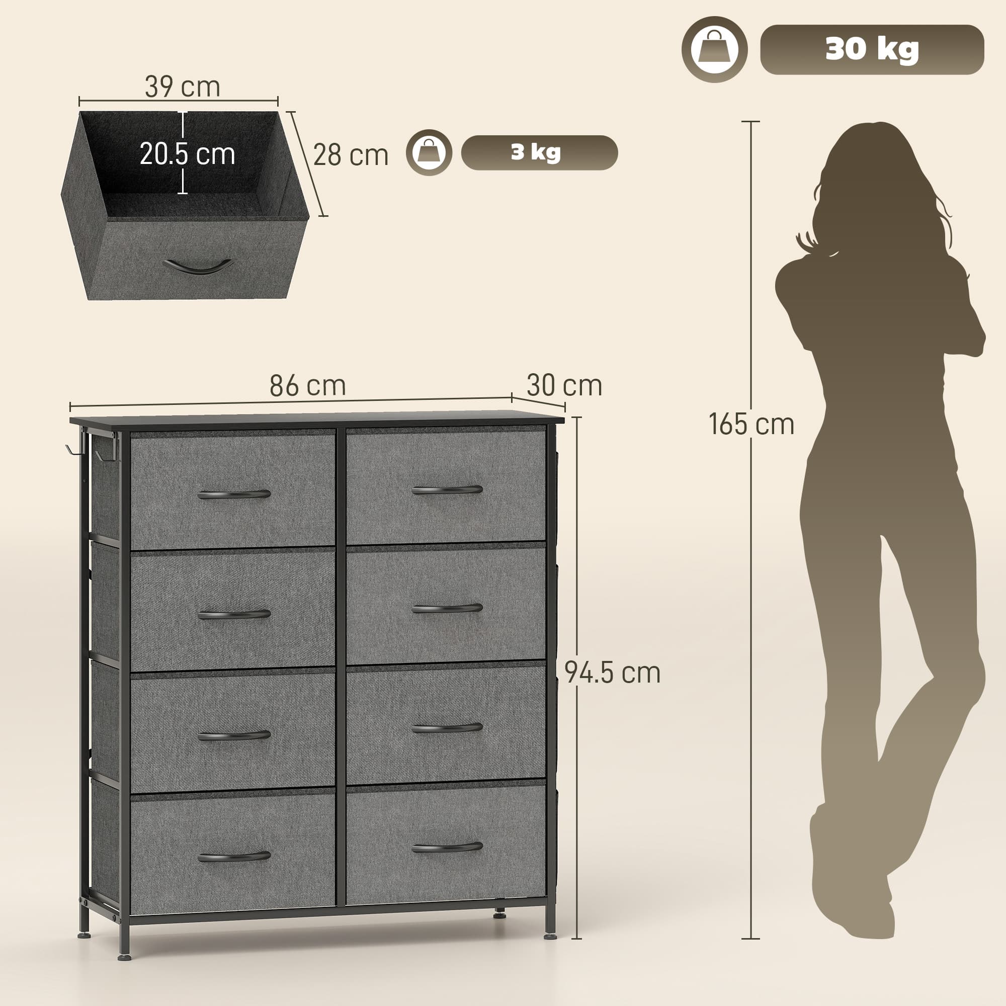 Transform Your Space with this 8-Drawer Charcoal Fabric Chest - image 5