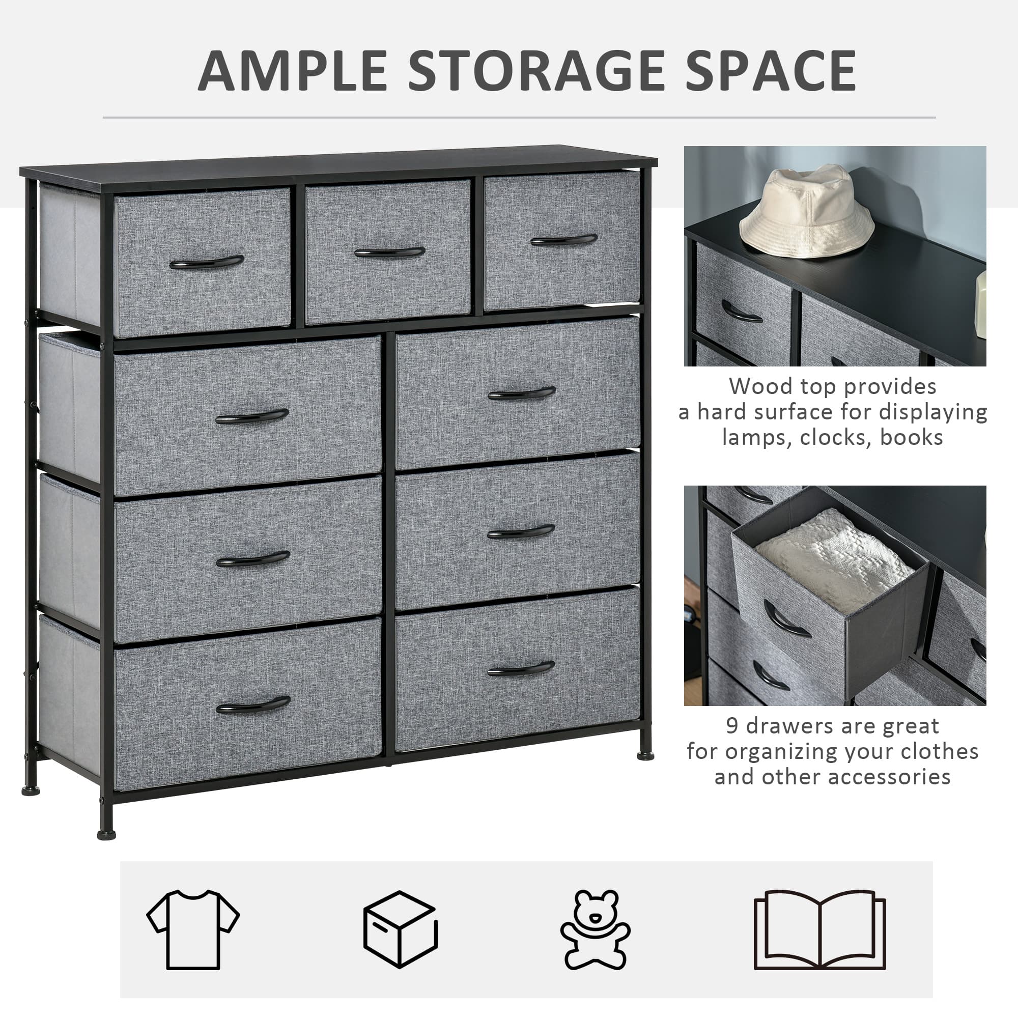 Transform Your Bedroom with this Grey 9-Drawer Dresser - image 3
