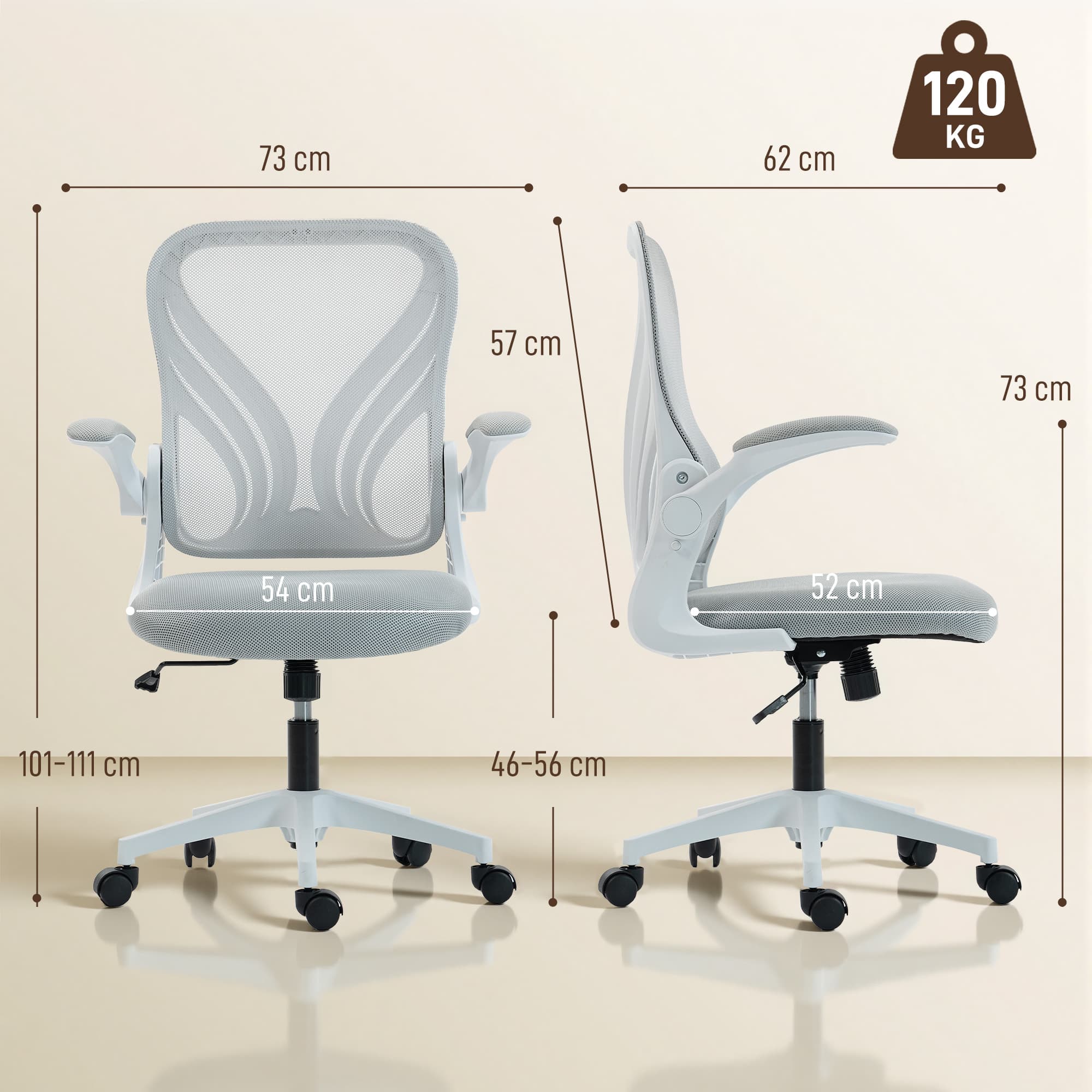 Light Grey Foldable Mesh Office Chair for Effortless Comfort - image 5