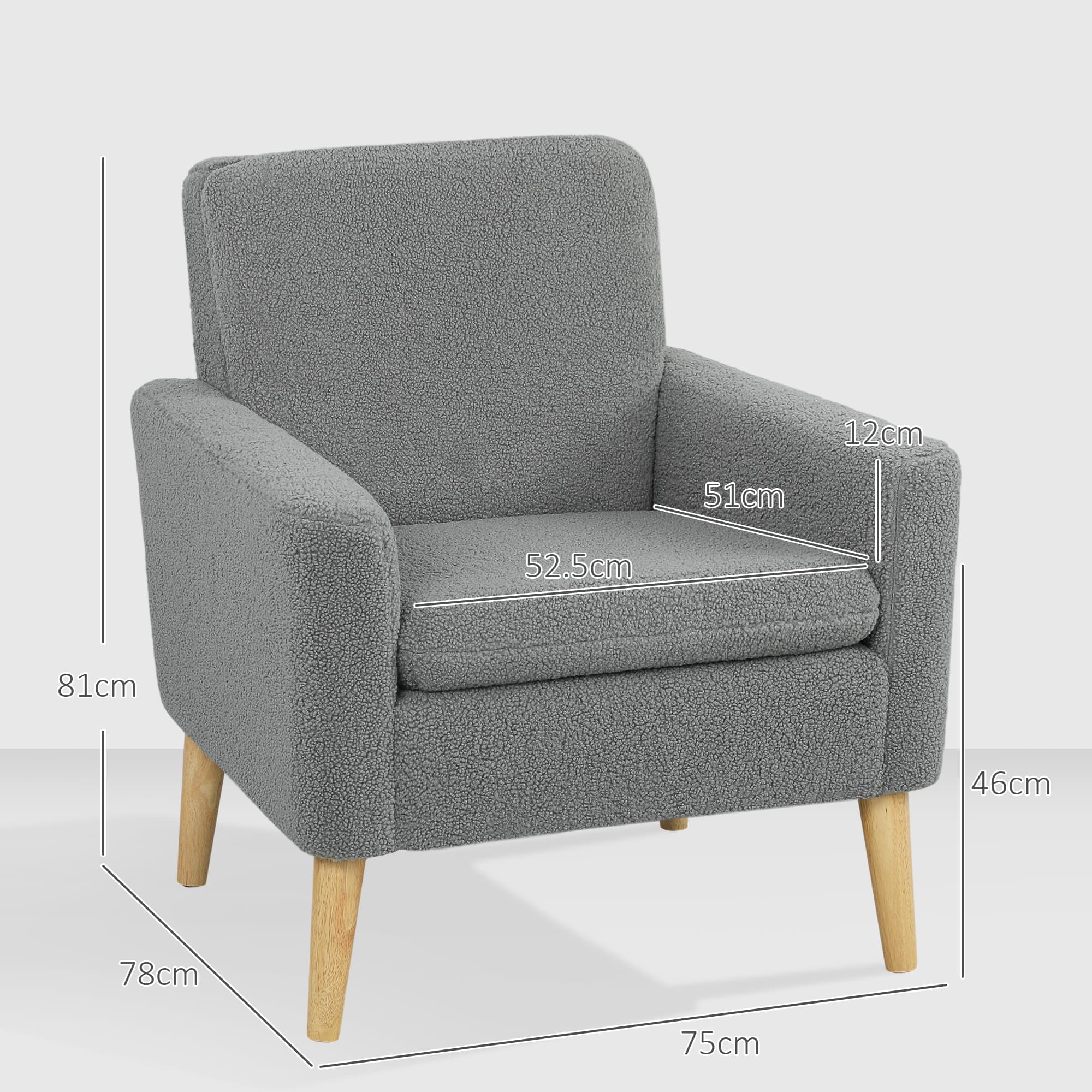 Transform Your Space with this Grey Teddy Fleece Armchair - image 1
