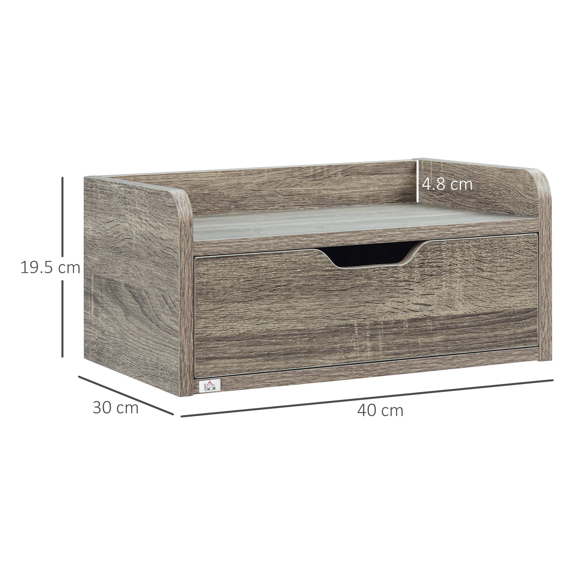 Grey Wall Mounted Bedside Tables, Set of 2 - image 2