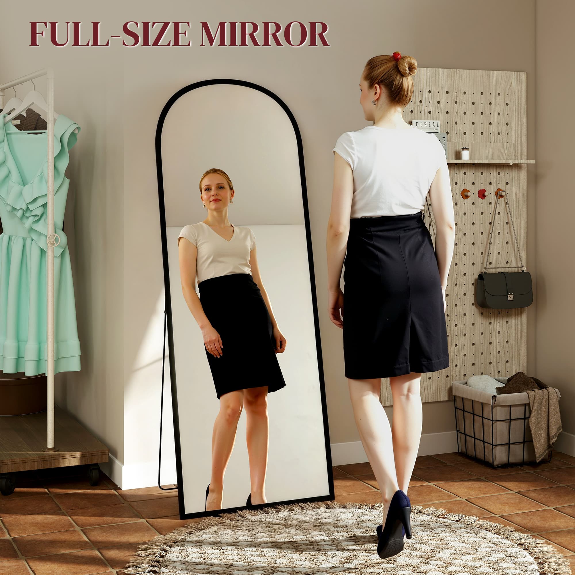 Transform Your Space with this 165cm Black Standing Mirror - image 2