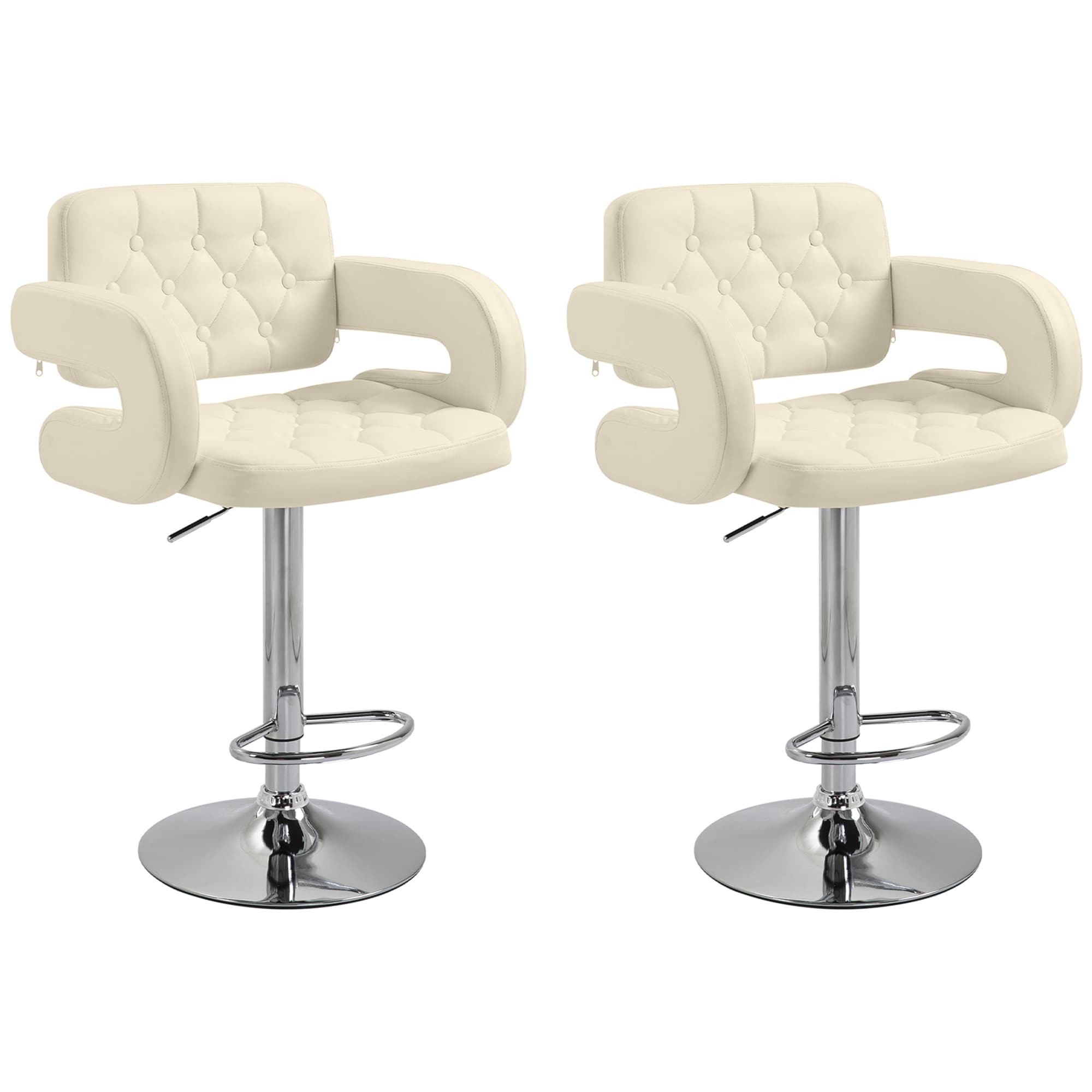 Transform Your Kitchen with Premium White Swivel Bar Stools - White