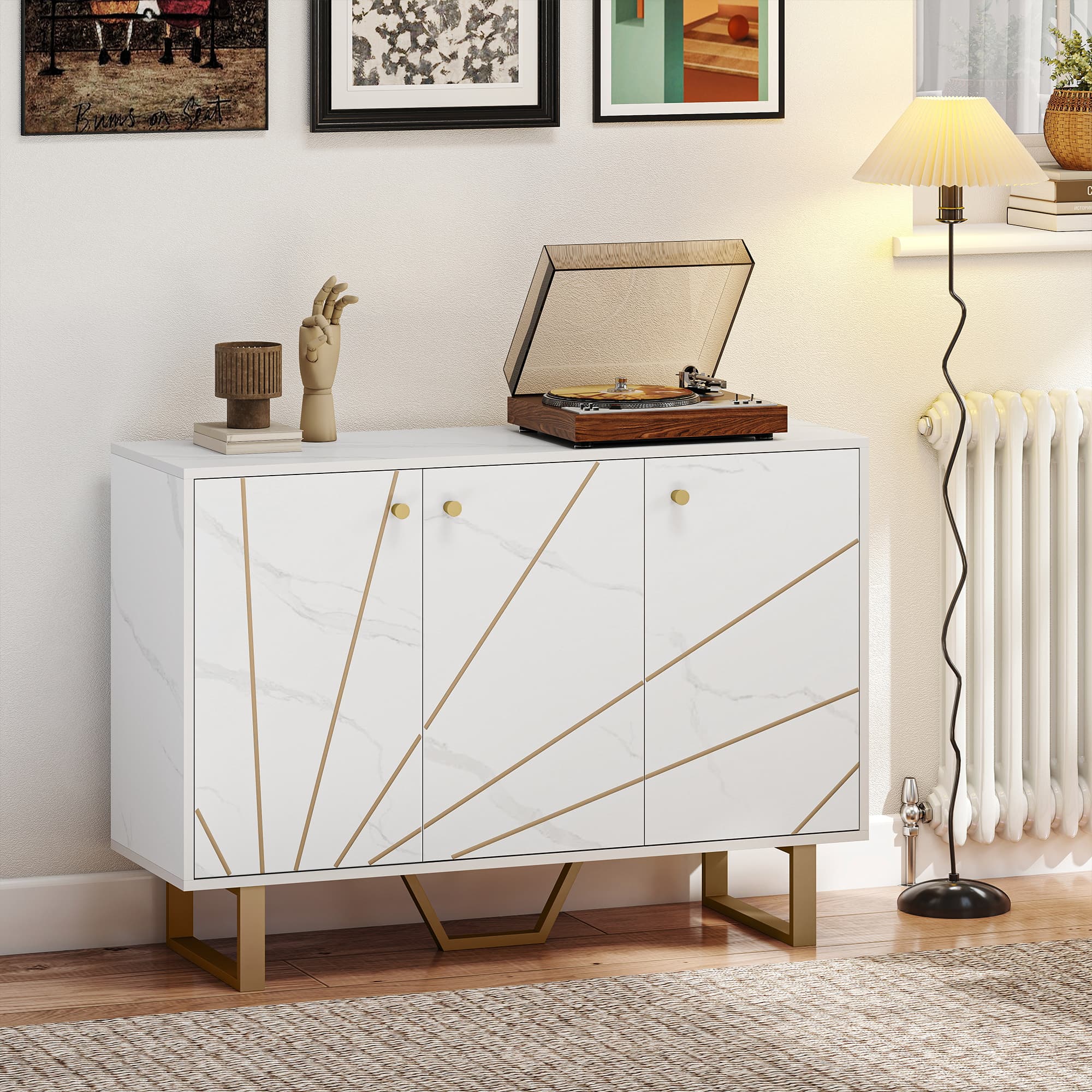 Transform Your Space with this Modern White Marble Sideboard - image 1