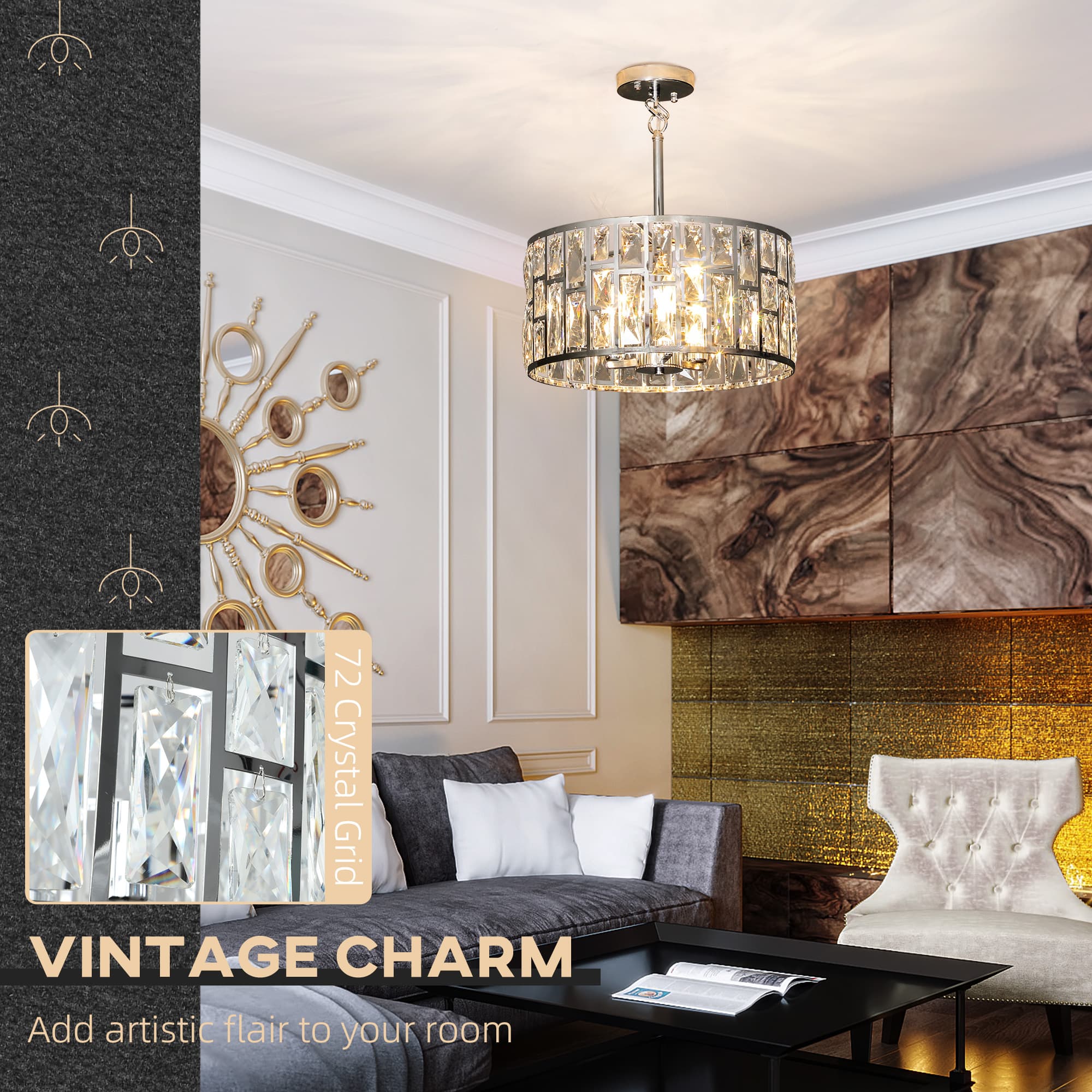 Transform Your Home with this Silver-Tone Glass Chandelier - image 1