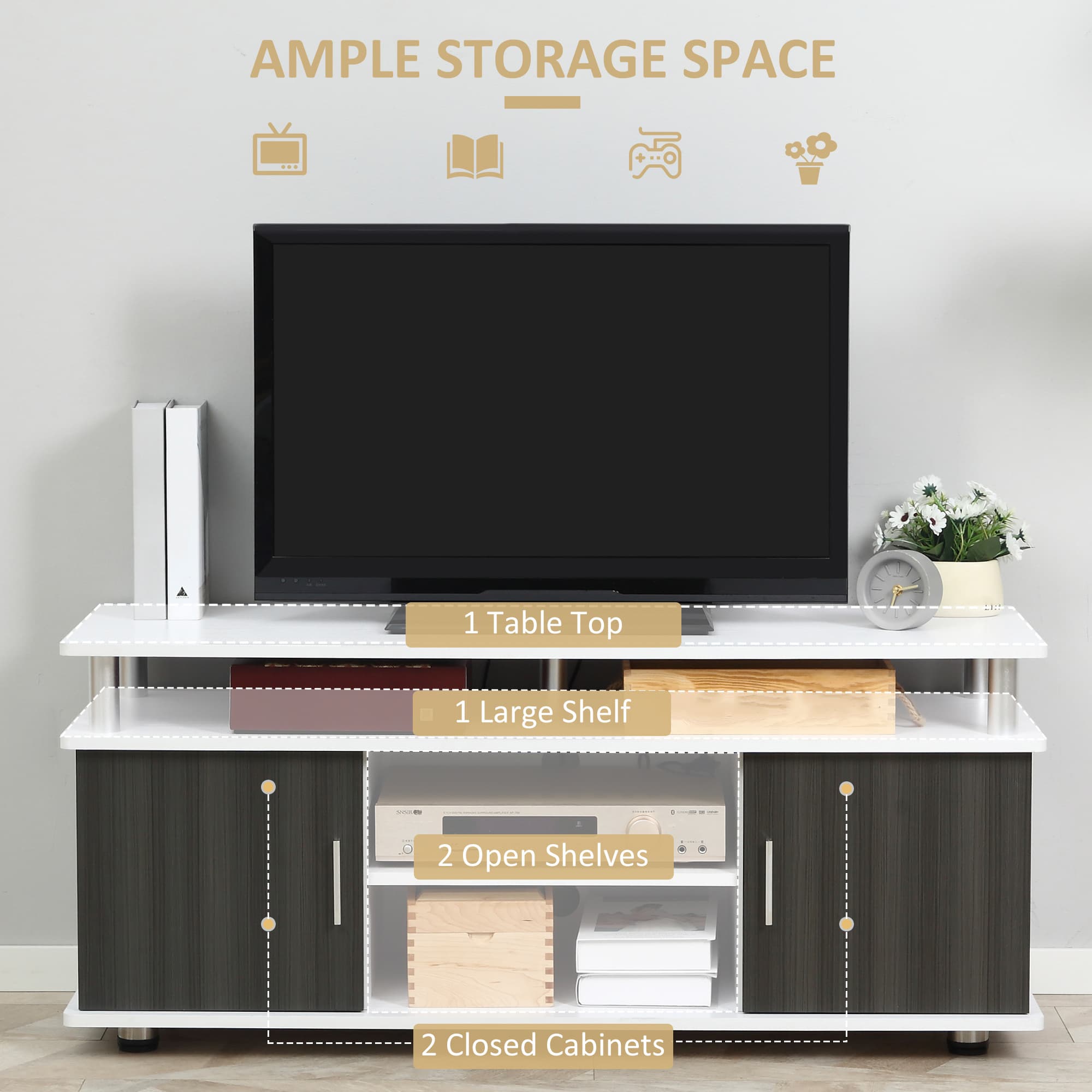 Transform Your Living Room with this Grey & White TV Unit - image 2