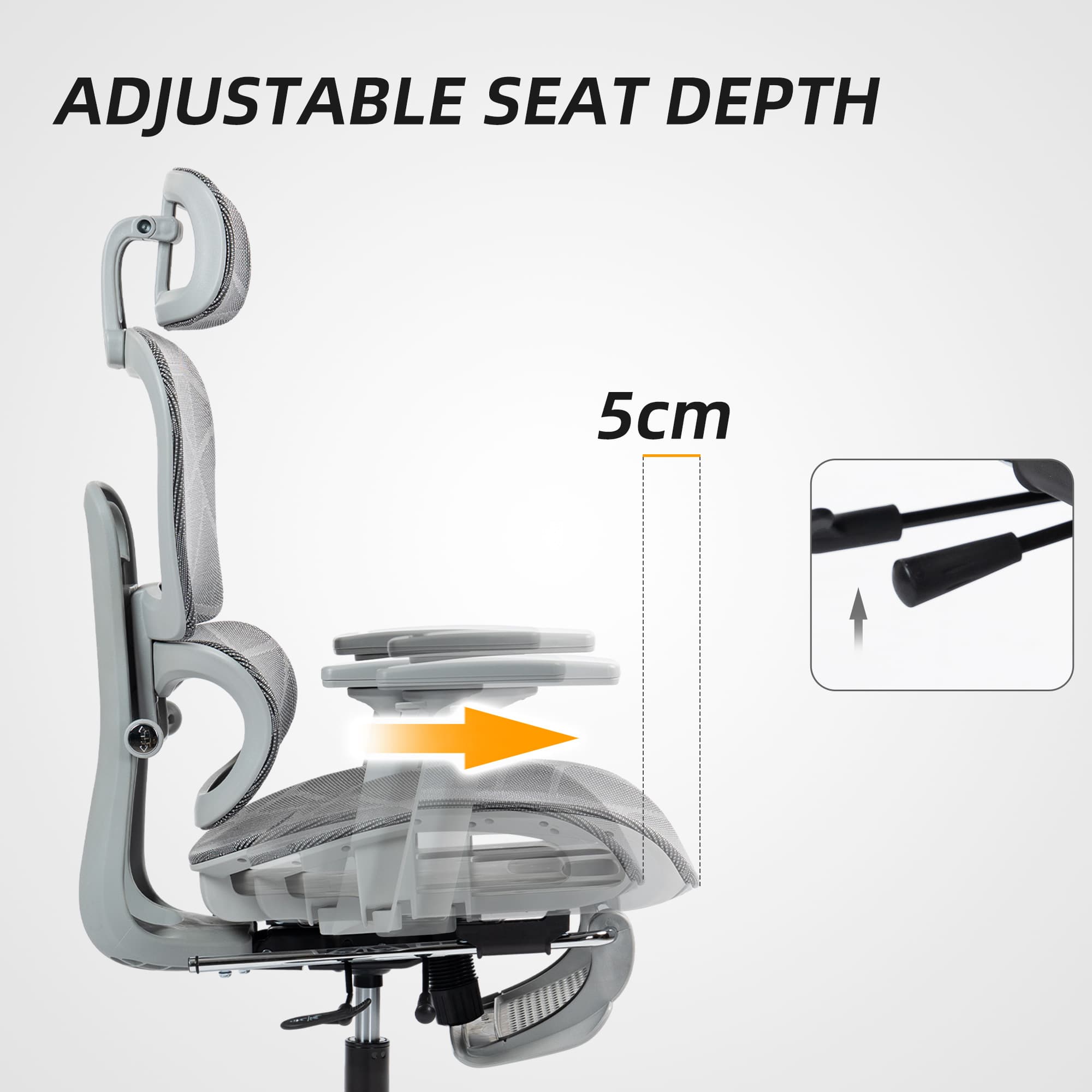 Effortless Comfort: Multi-Adjustable Grey Mesh Office Chair - image 3