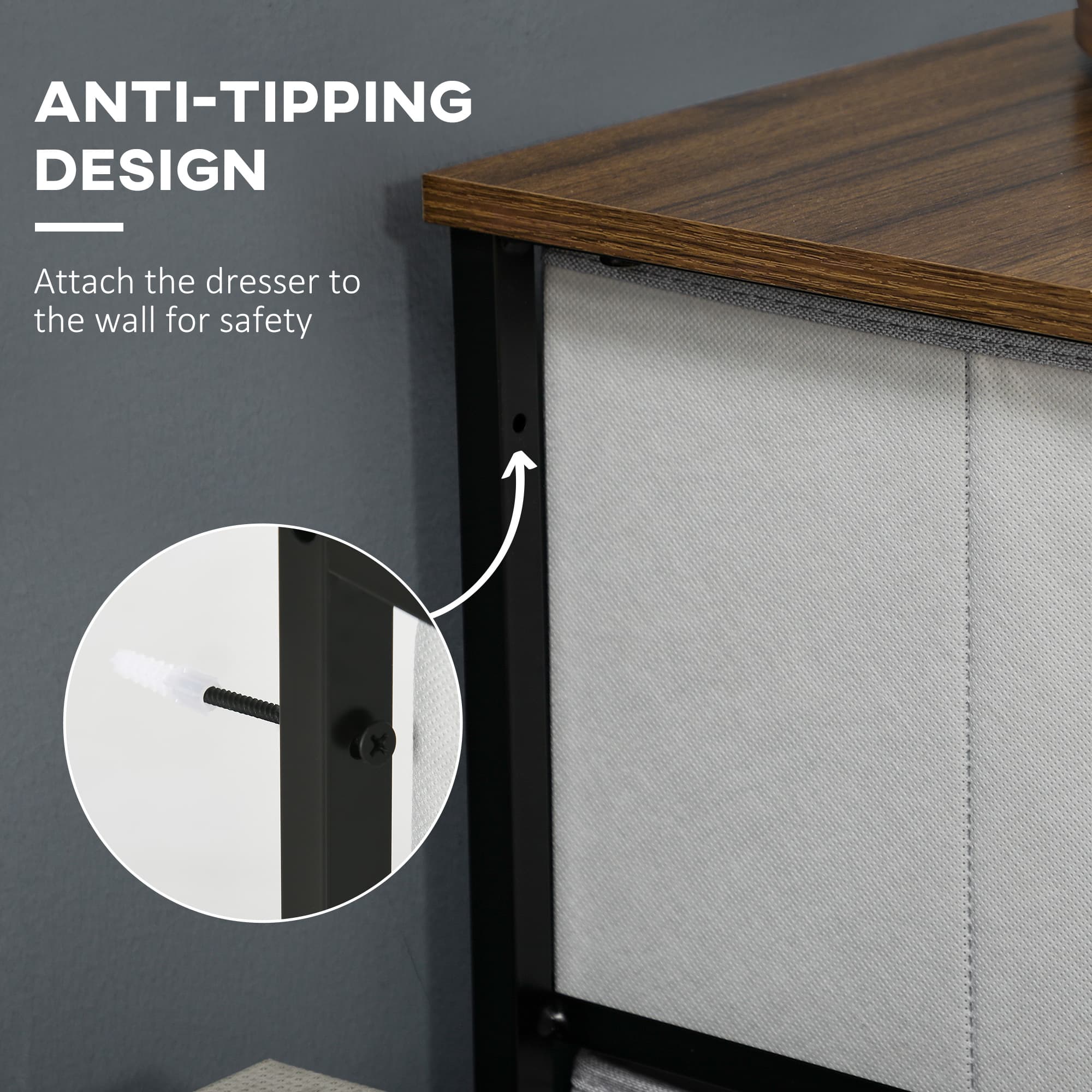 Effortless Organisation: 8-Drawer Grey Fabric Chest - image 5
