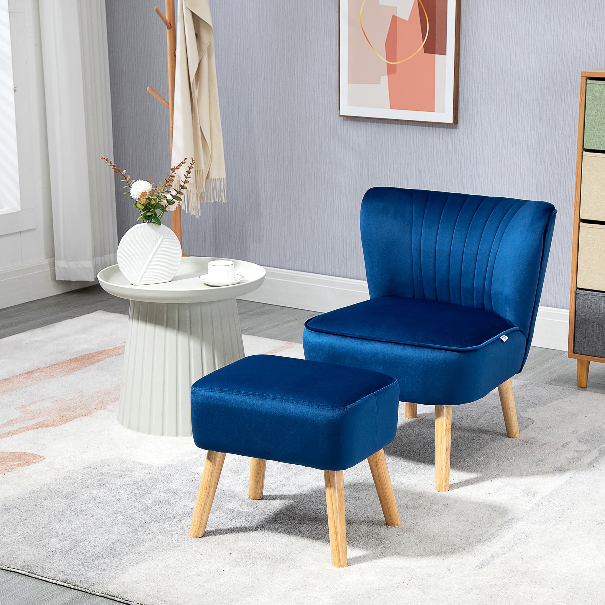 Transform Your Space with this Velvet Tub Chair & Ottoman - image 1