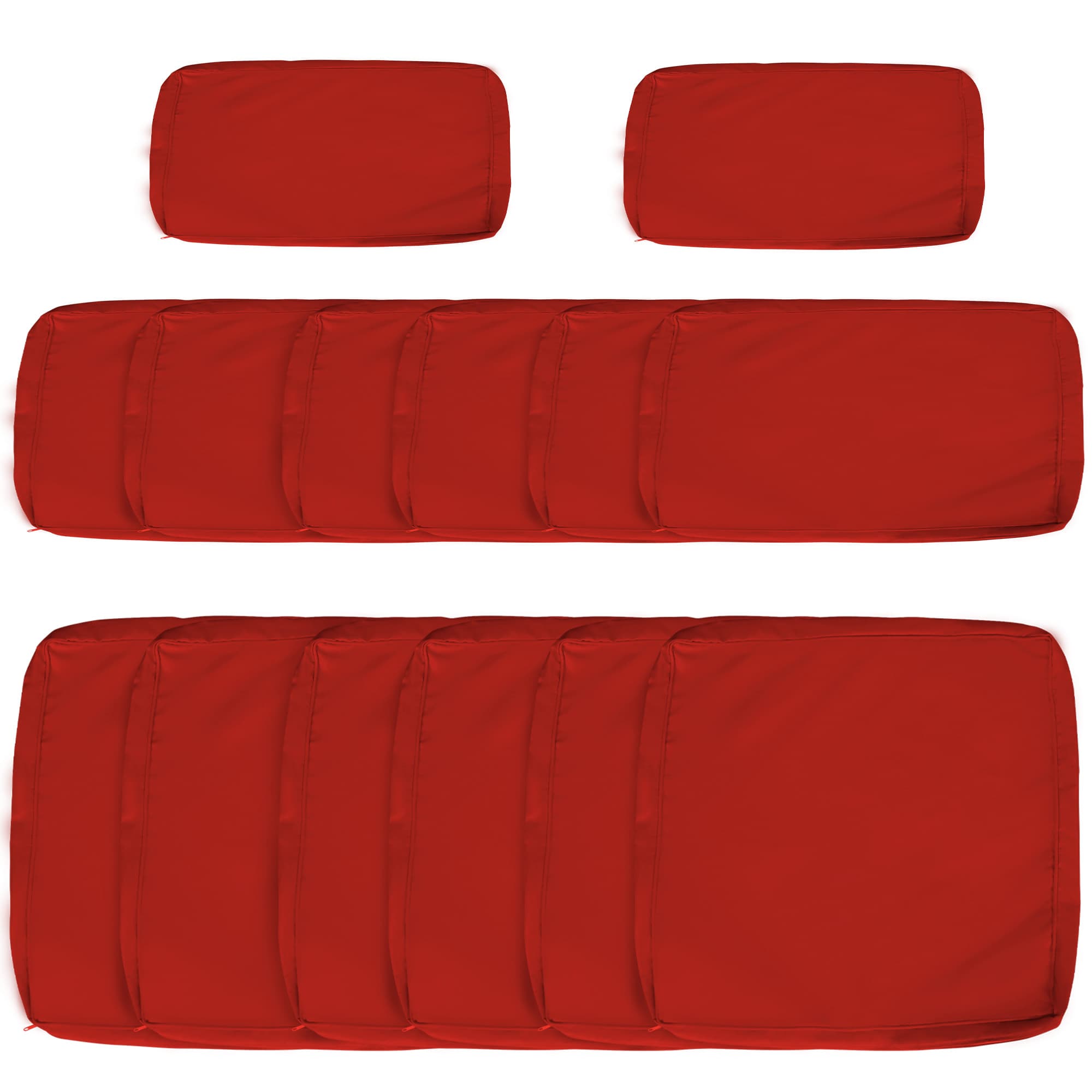 Refresh Your Garden Furniture: 14-Piece Red Cushion Cover Set - Red