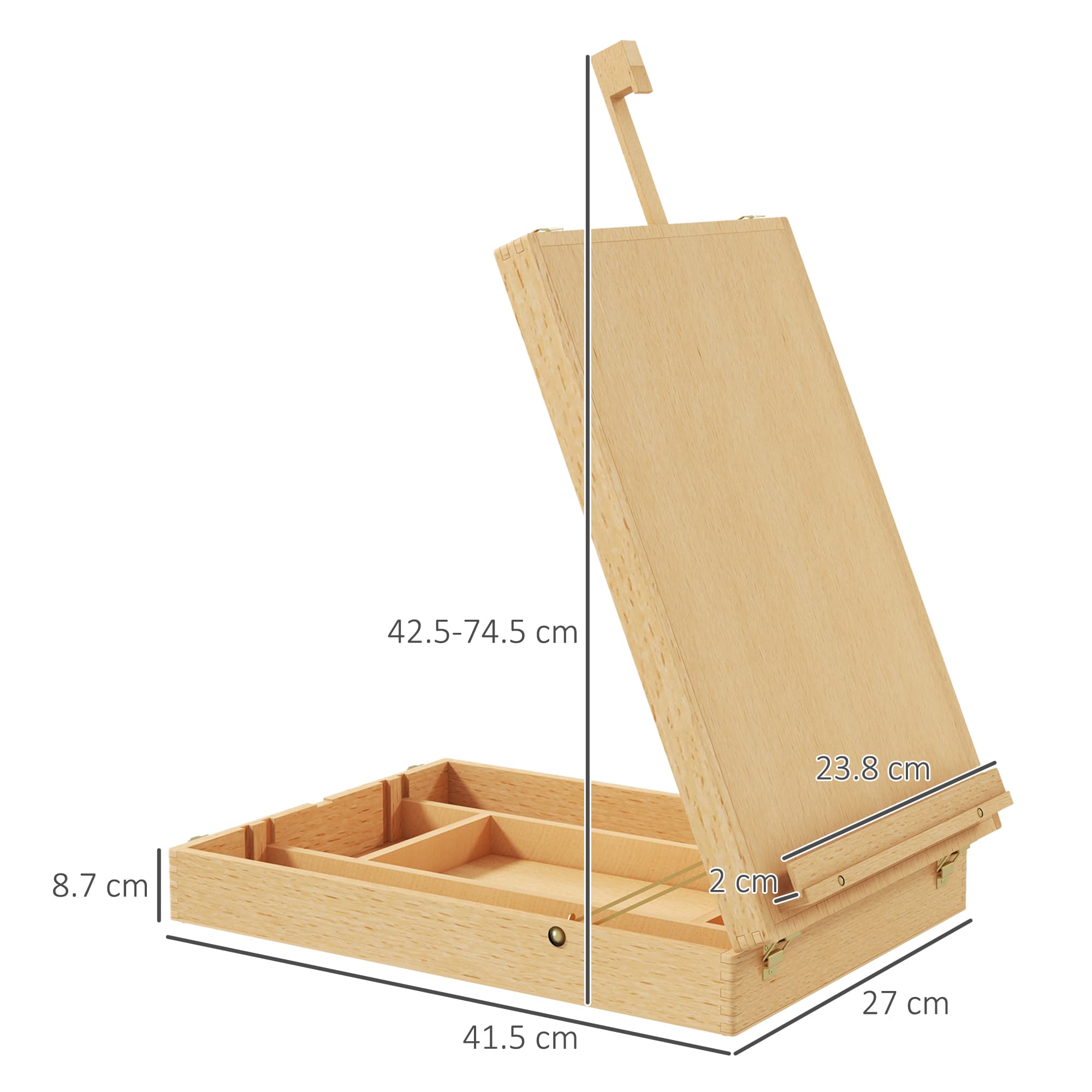 Adjustable Wooden Table Easel Box for Artists - image 1