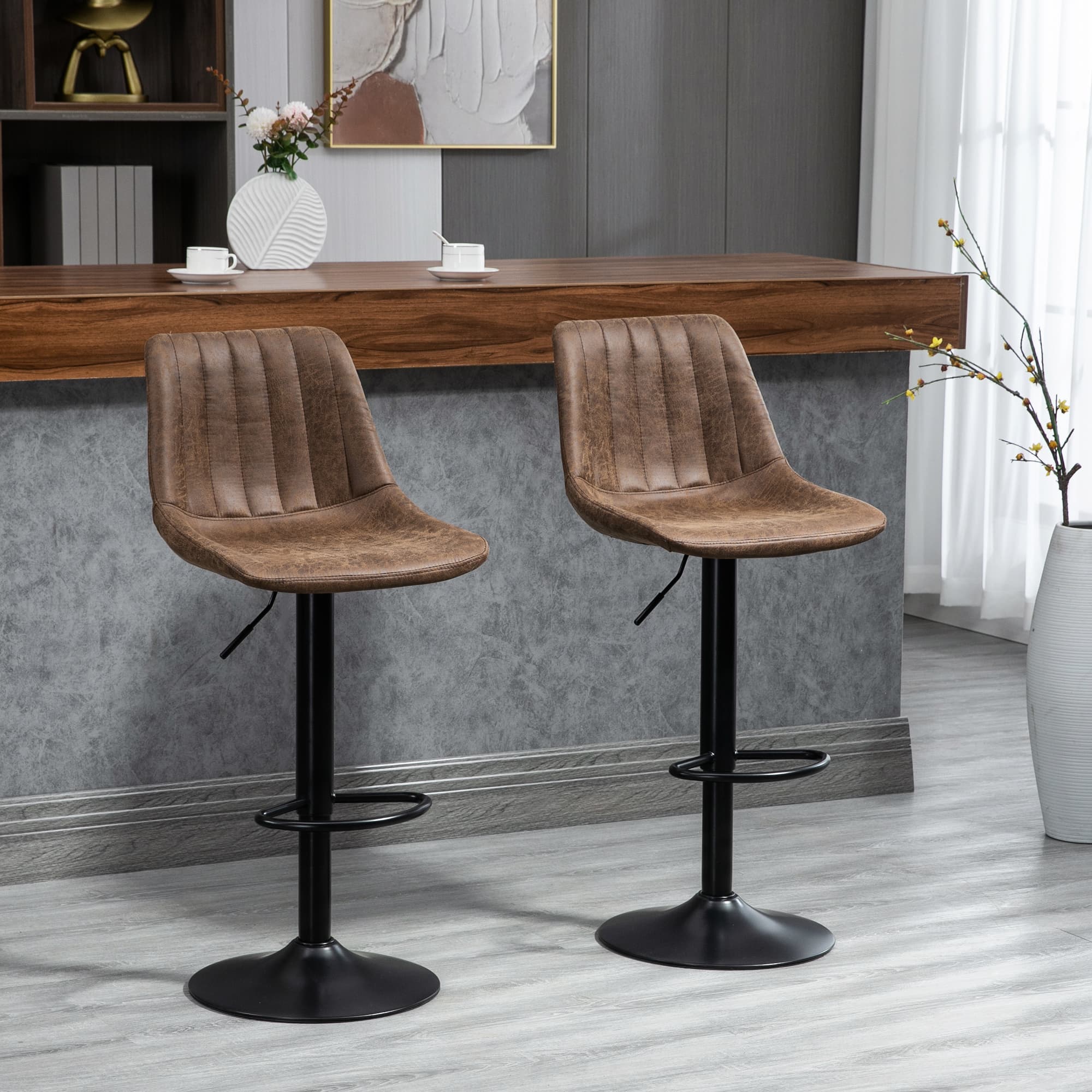 Transform Your Kitchen with Retro Brown Bar Stools - image 1