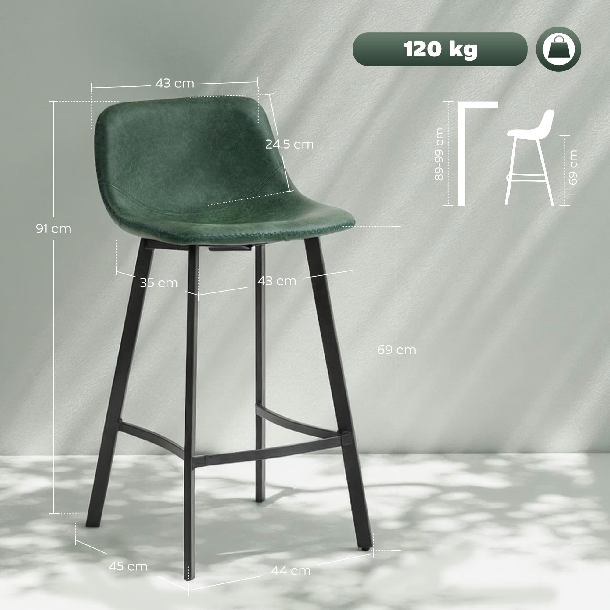 Transform Your Kitchen with Green Faux Leather Bar Stools - image 4