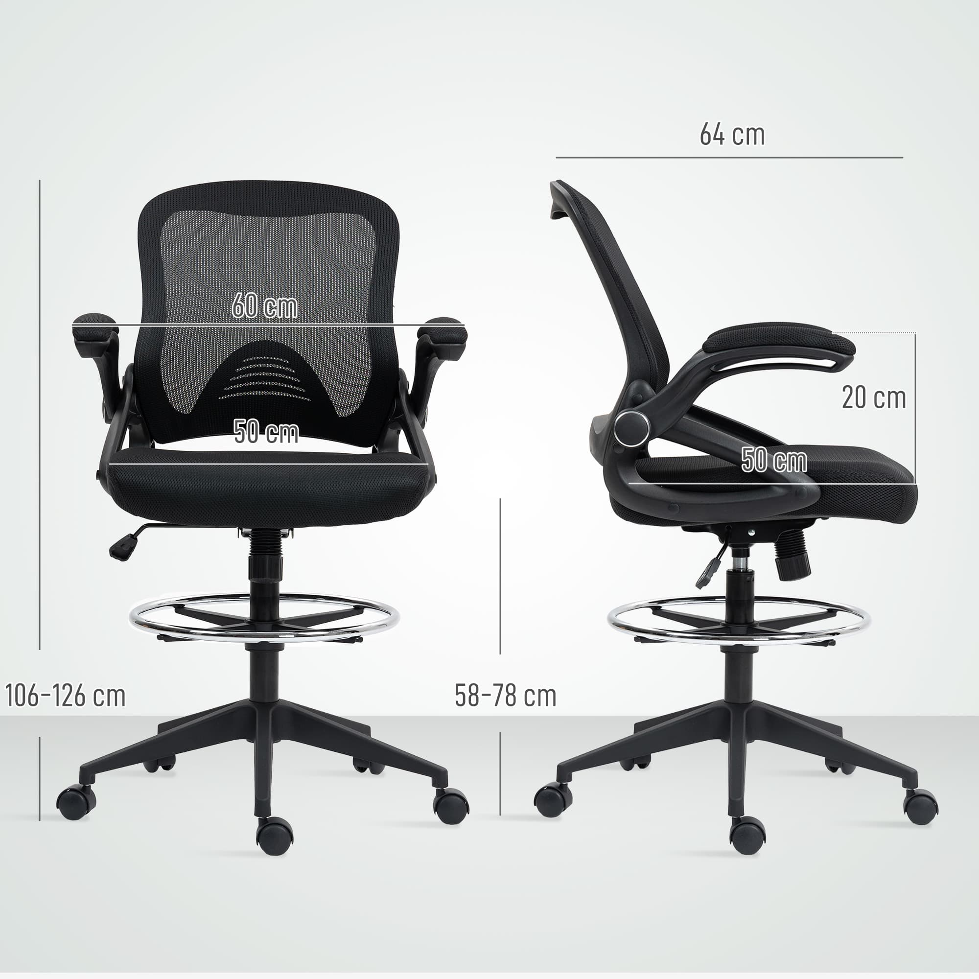 Transform Your Workspace with the Vinsetto Drafting Chair - image 4