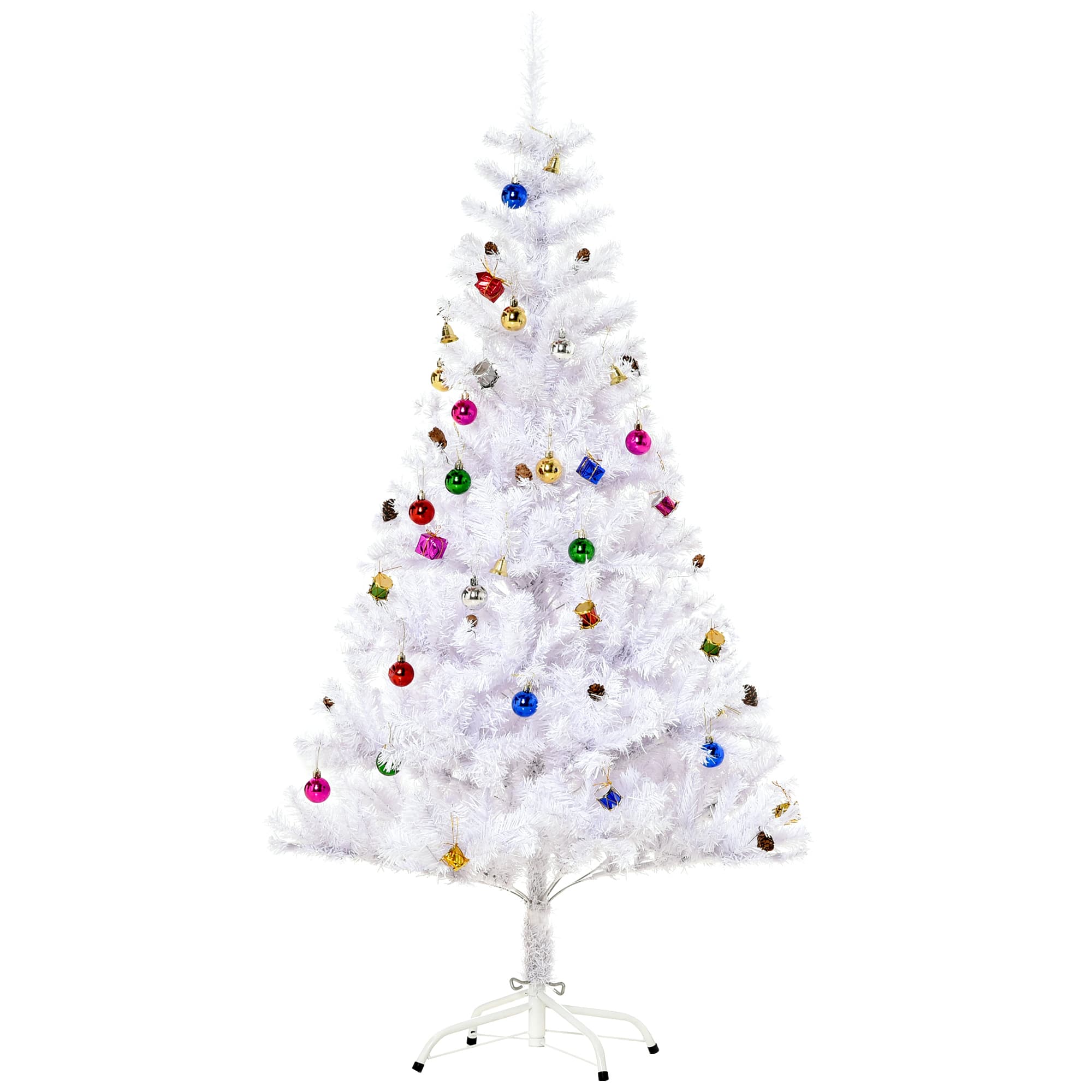 White Artificial Christmas Tree With Colourful Decorations - image 6