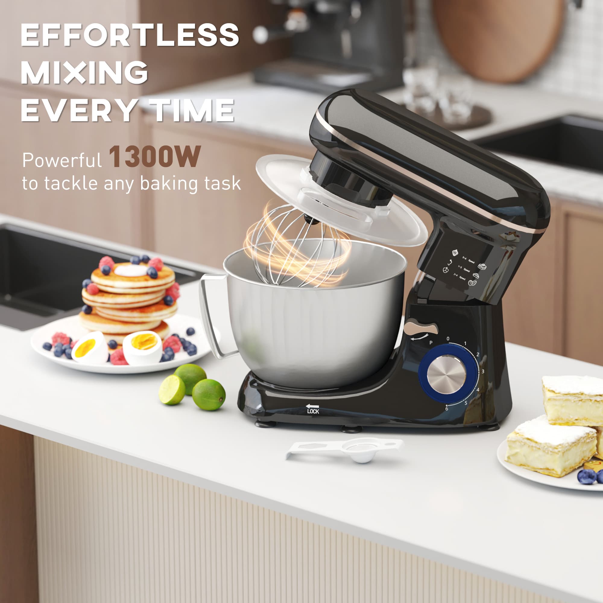 Transform Your Baking with this 1300W Black Stand Mixer - image 5