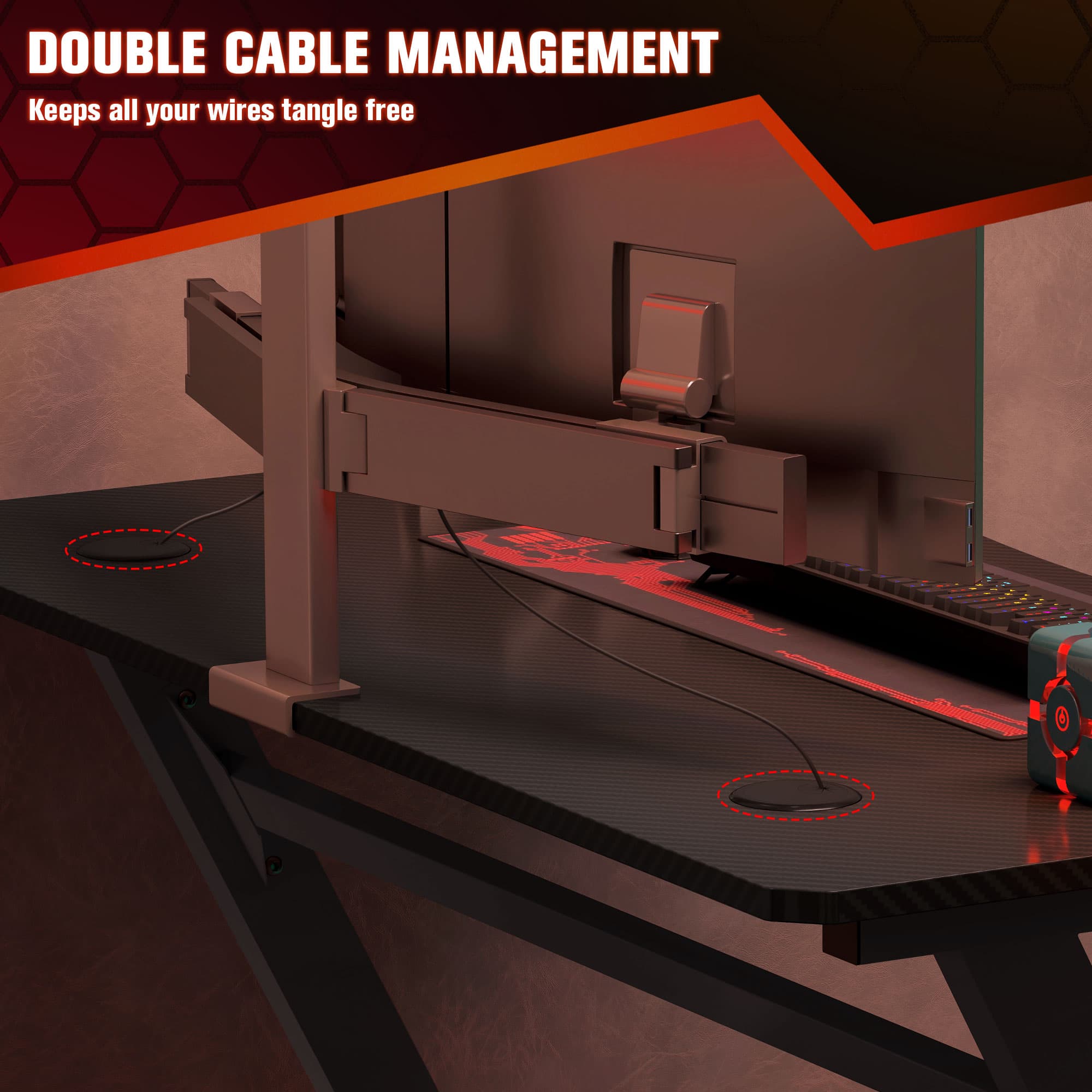 Transform Your Setup with the Reghhid 120cm Black Gaming Desk - image 2