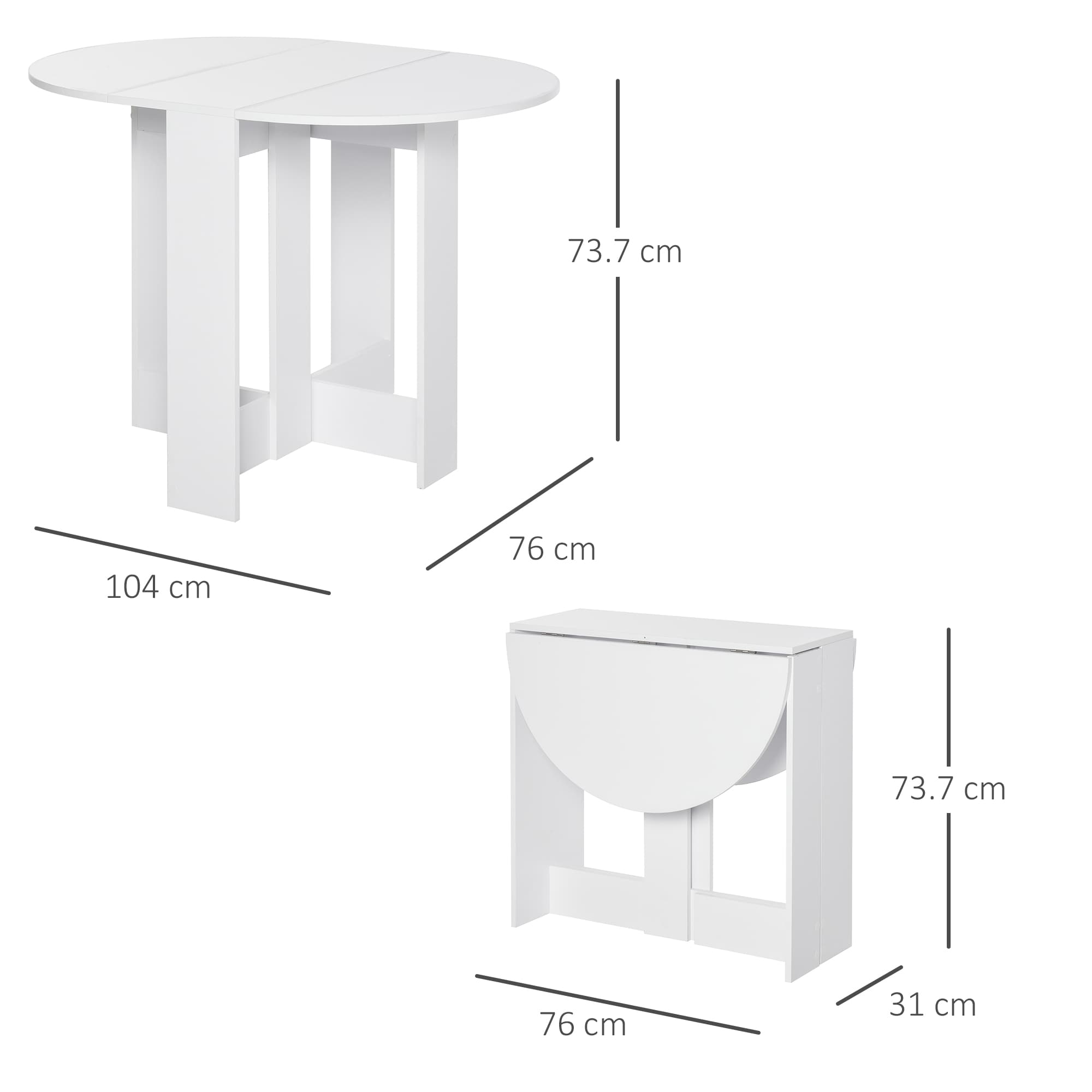 Versatile White Folding Dining Table for Compact Living - image 4