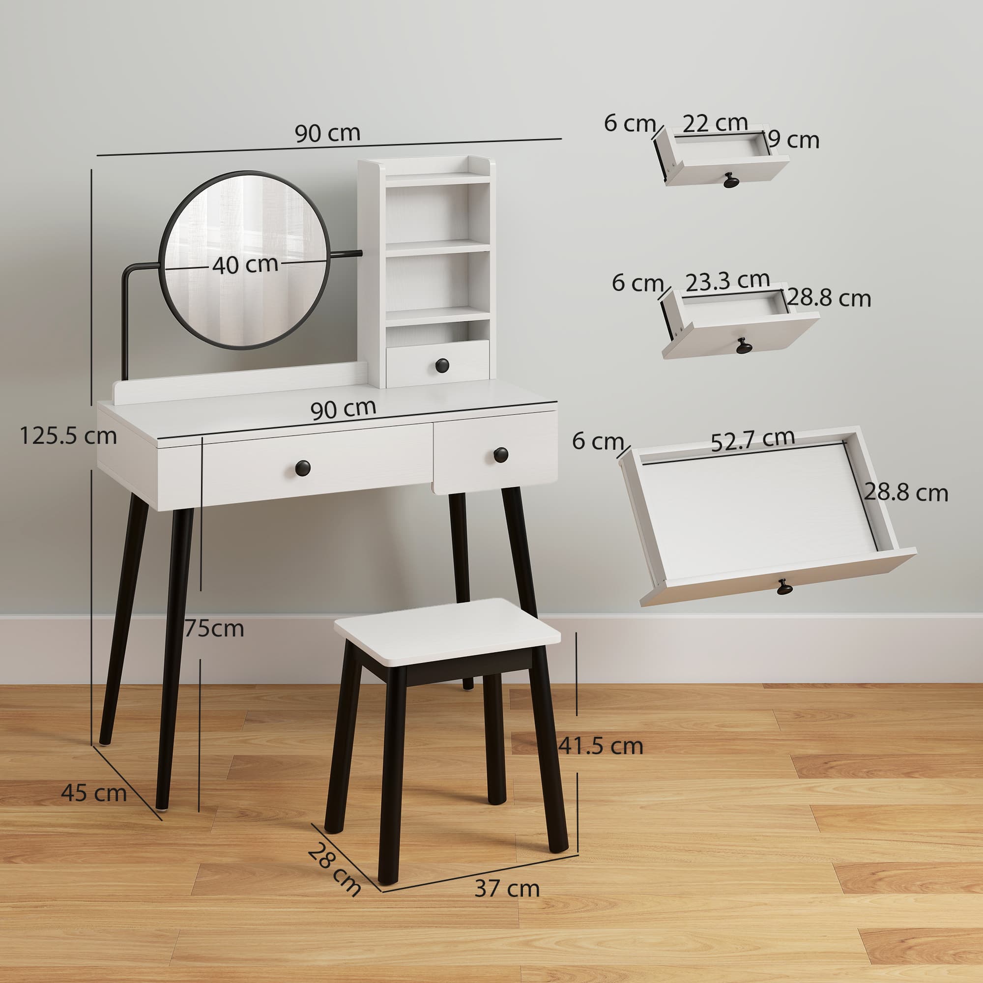 Transform Your Routine with this White Dressing Table Set - image 3