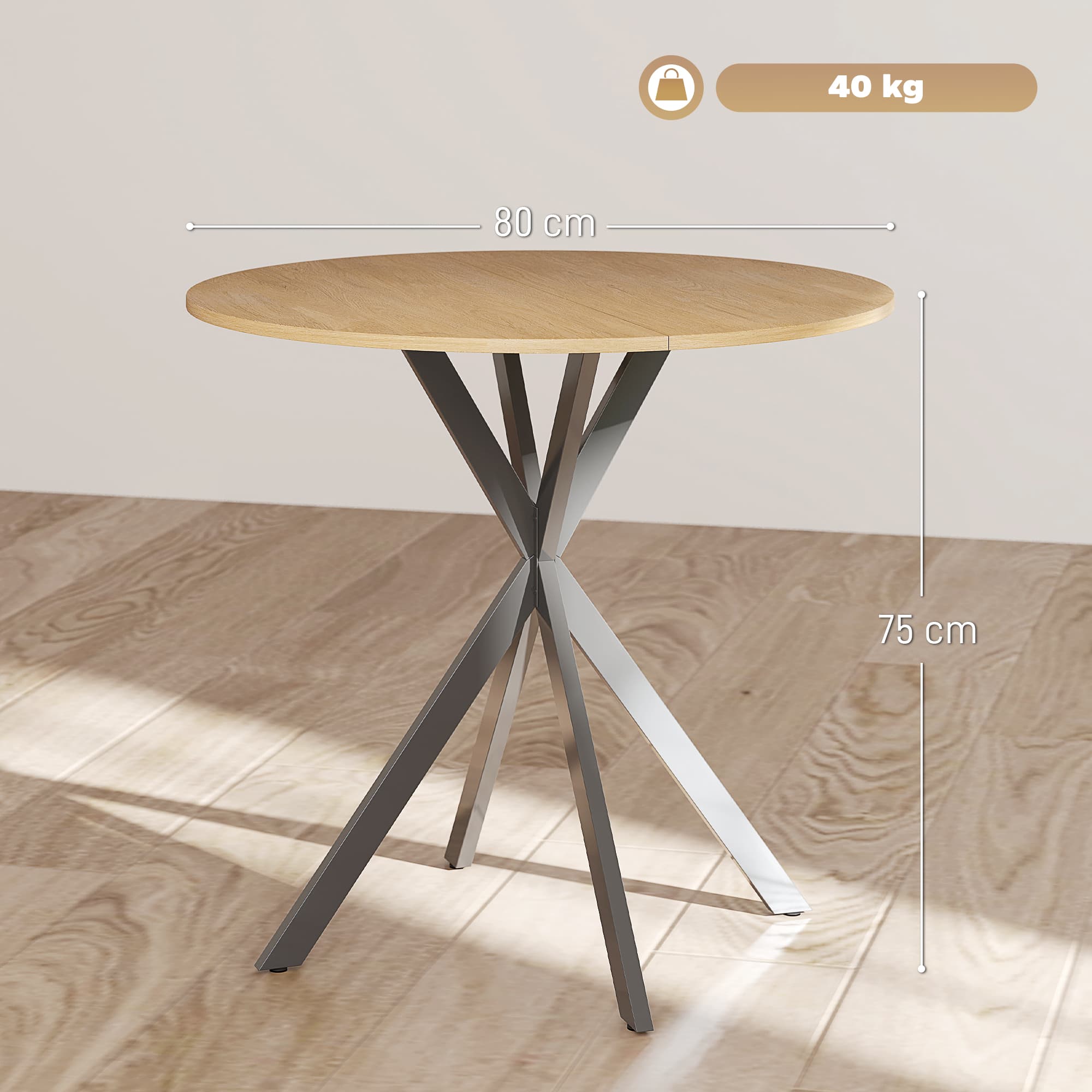 Transform Your Space with this 80cm White Oak Round Table - image 3