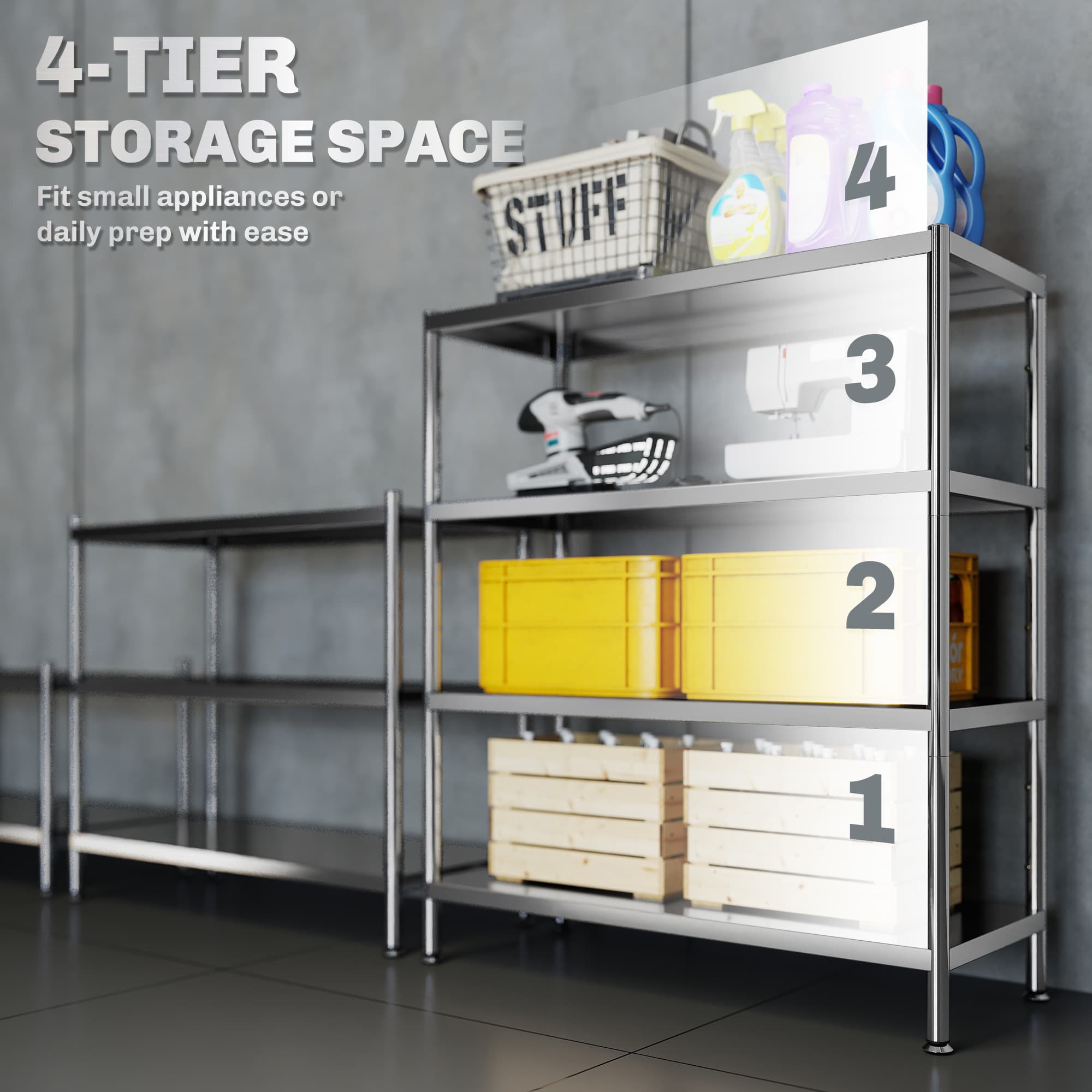 Transform Your Kitchen with this 4-Tier Stainless Steel Rack - image 4