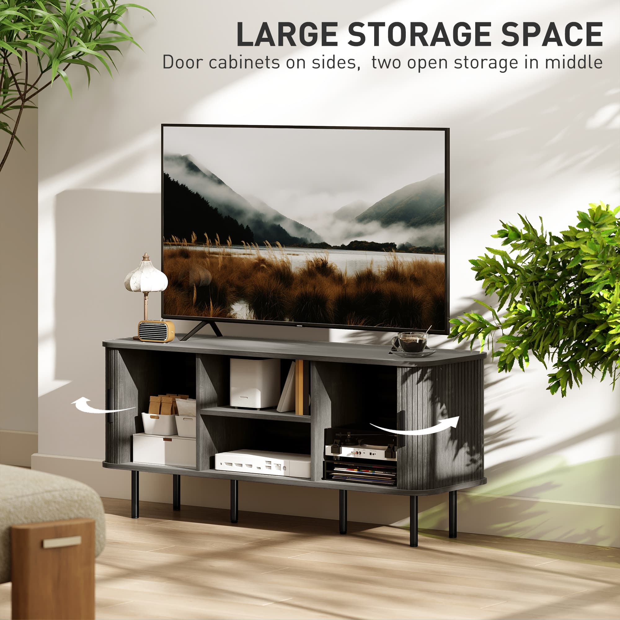 Transform Your Living Room With This Grey 55-Inch TV Stand - image 1