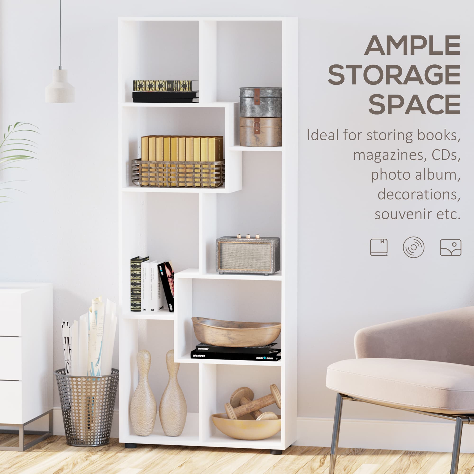 Transform Your Space with this Modern 8-Cube Tall Bookshelf - image 4