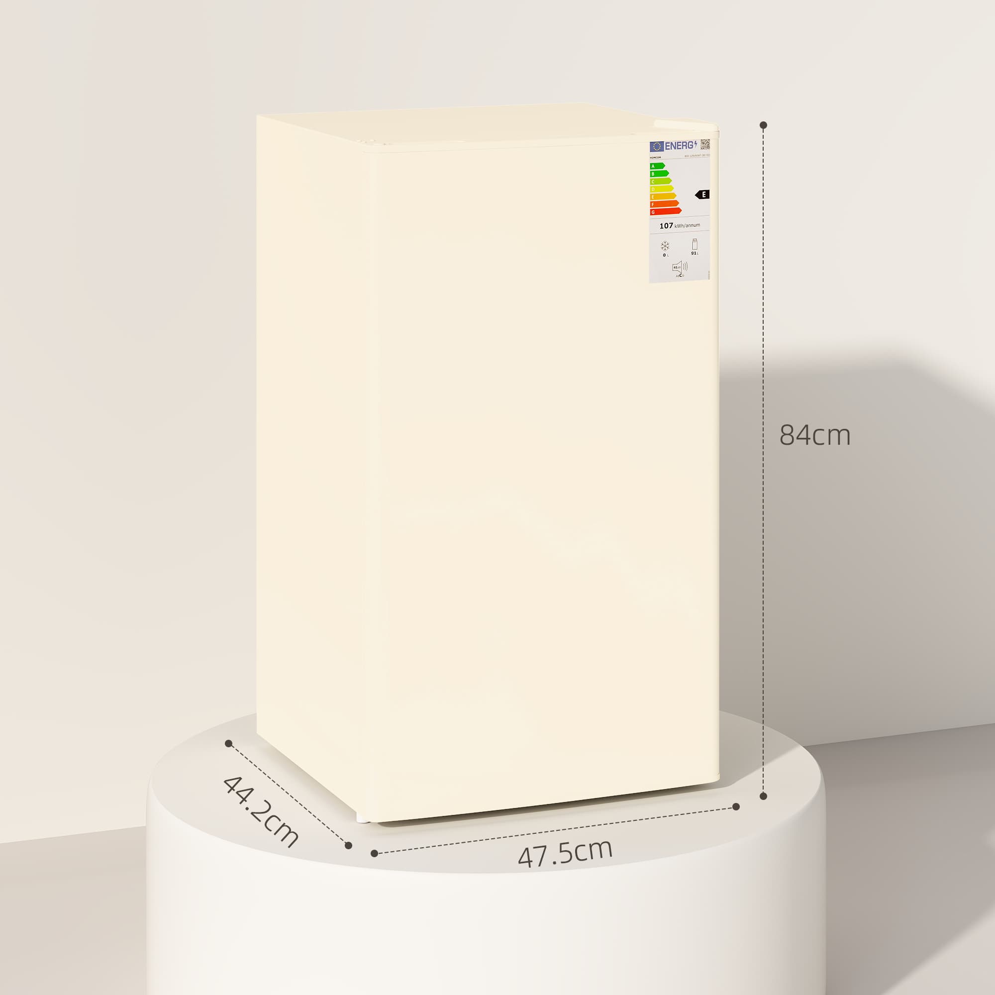 91-Litre Under-Counter Fridge with Chiller Box — Beige - image 8