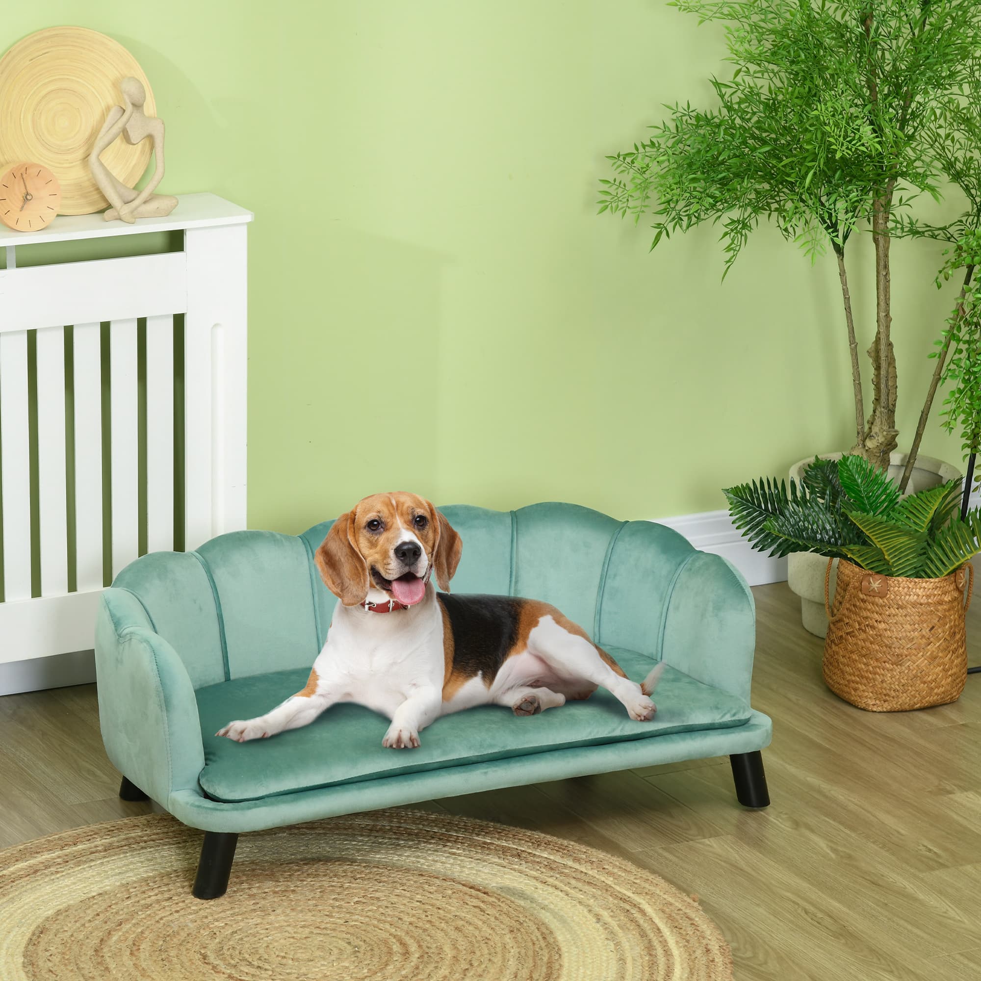 PawHut Luxury Green Dog Sofa Bed for Medium & Large Dogs - image 1