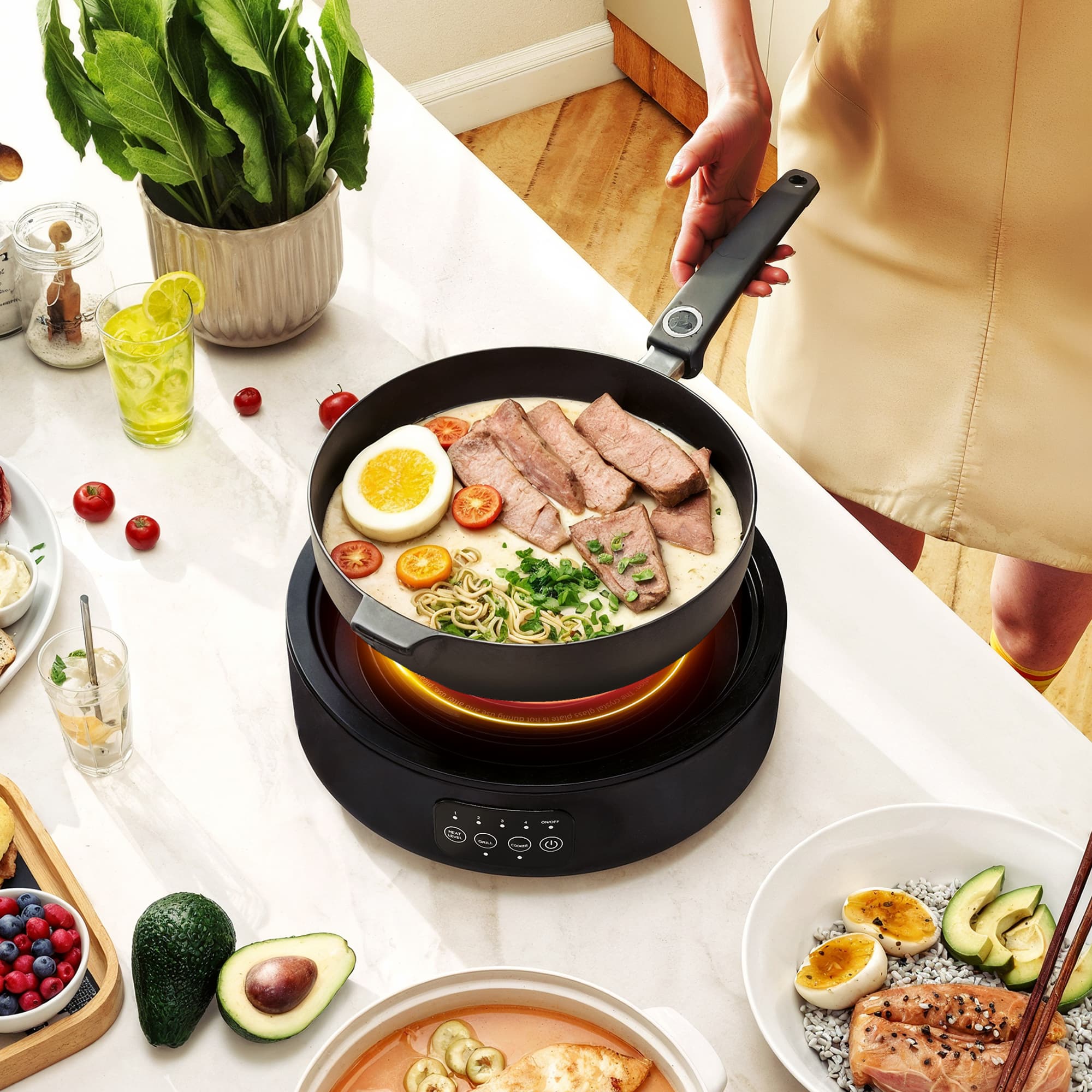 Electric Ceramic Hob With Built-In Grill Plate - image 8