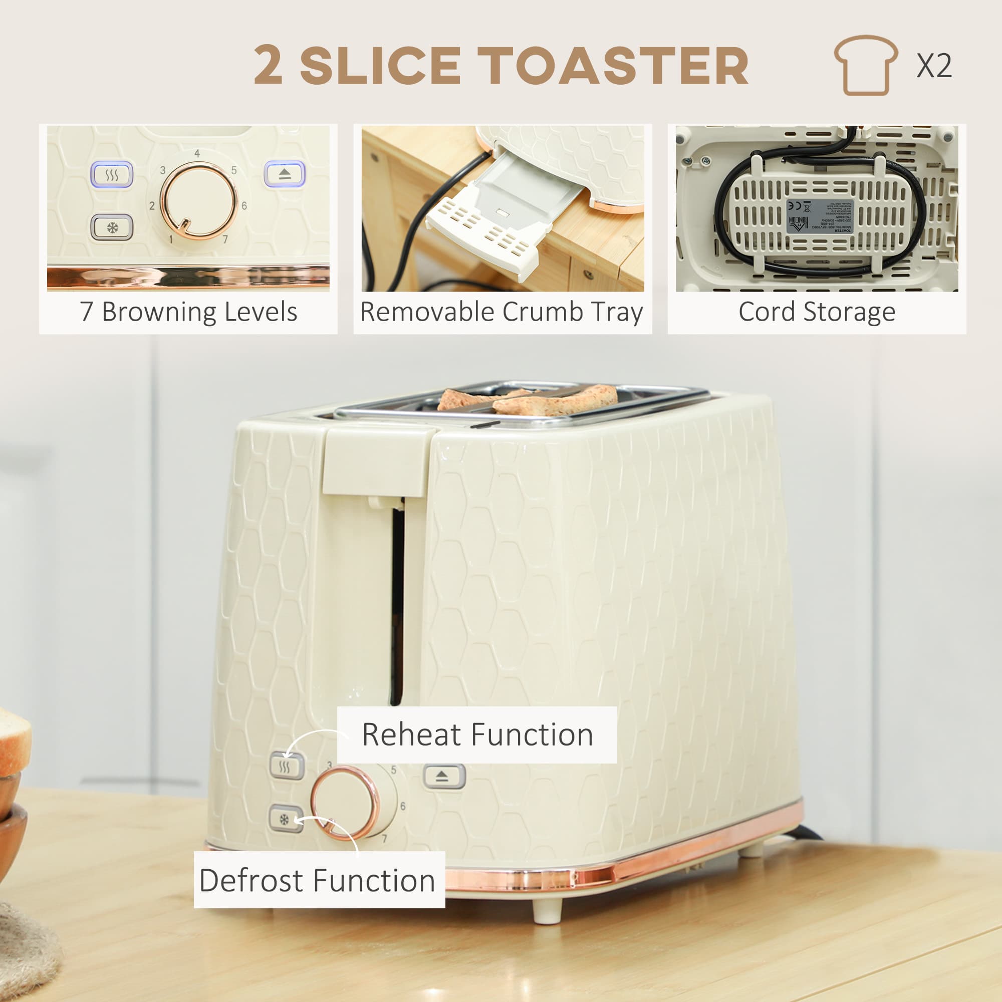 Transform Your Mornings with this Beige Honeycomb Breakfast Set - image 1