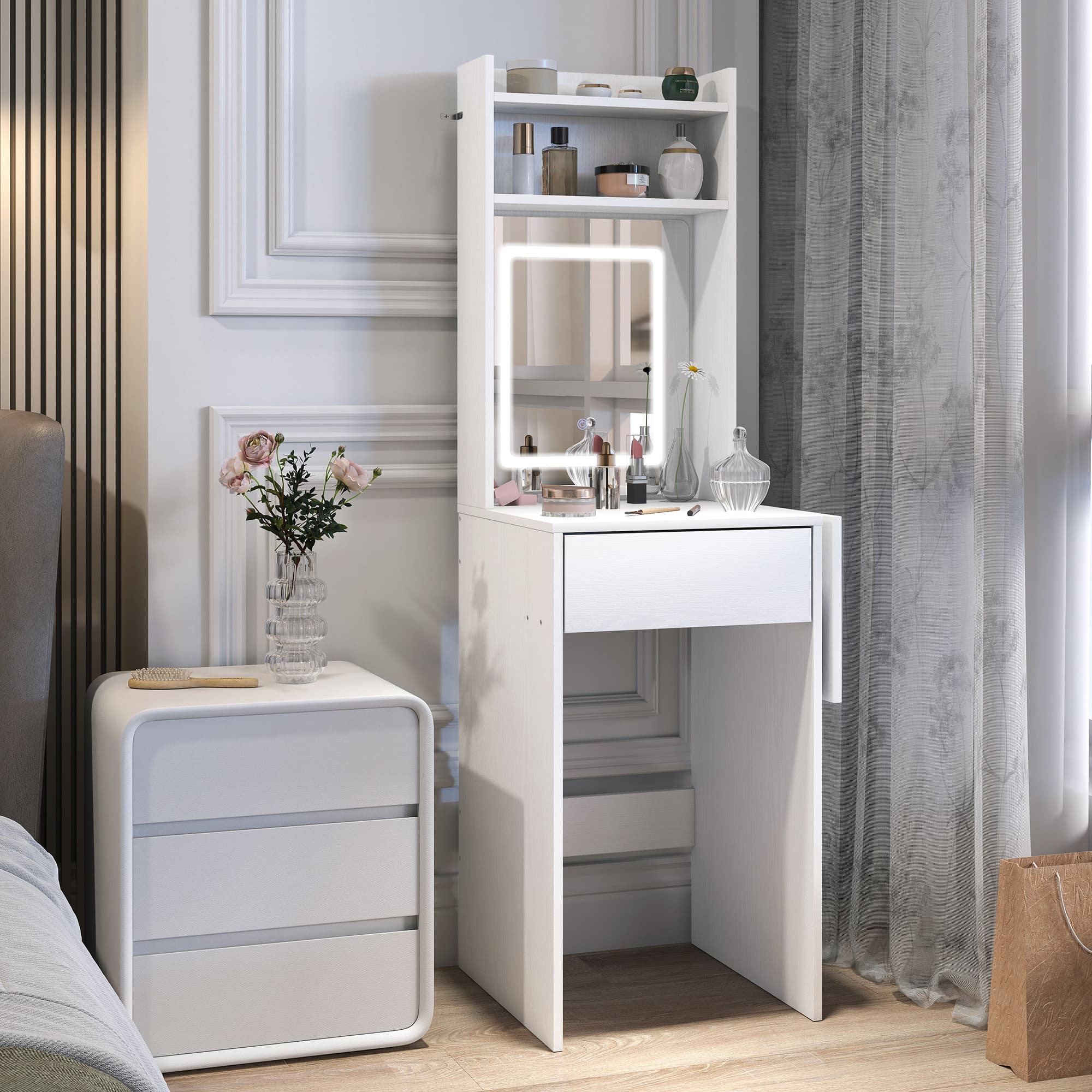 Transform Your Space with this Compact LED Vanity Desk - image 2