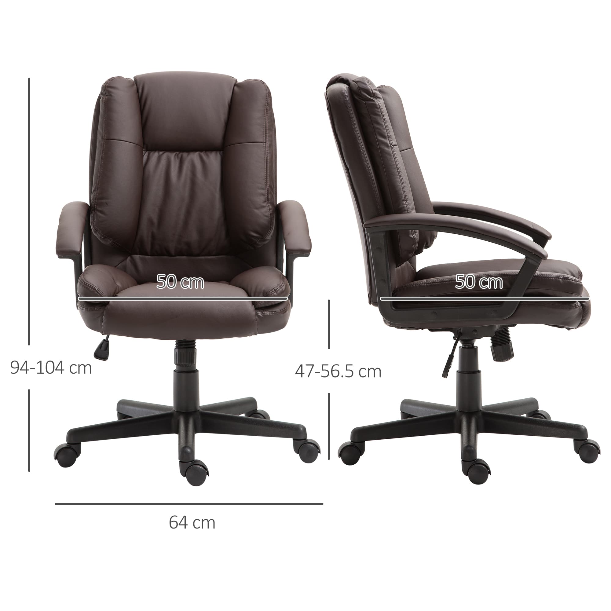 Premium Brown Faux Leather Adjustable Executive Office Chair - image 1