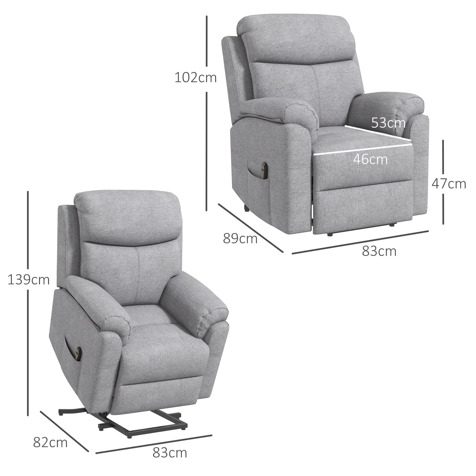 Effortless Mobility: Grey Electric Riser Recliner Chair - image 4