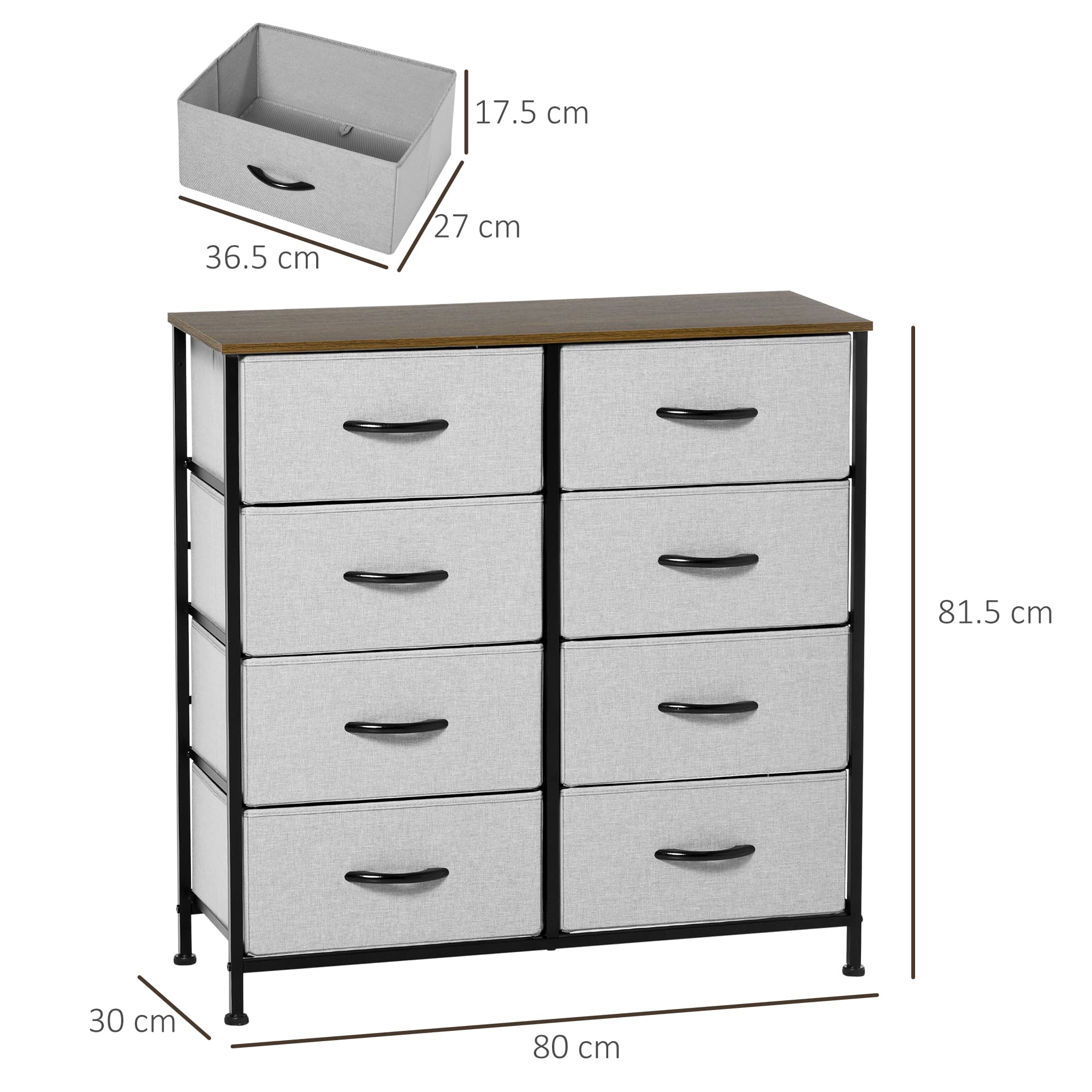 Effortless Organisation: 8-Drawer Grey Fabric Chest - image 4