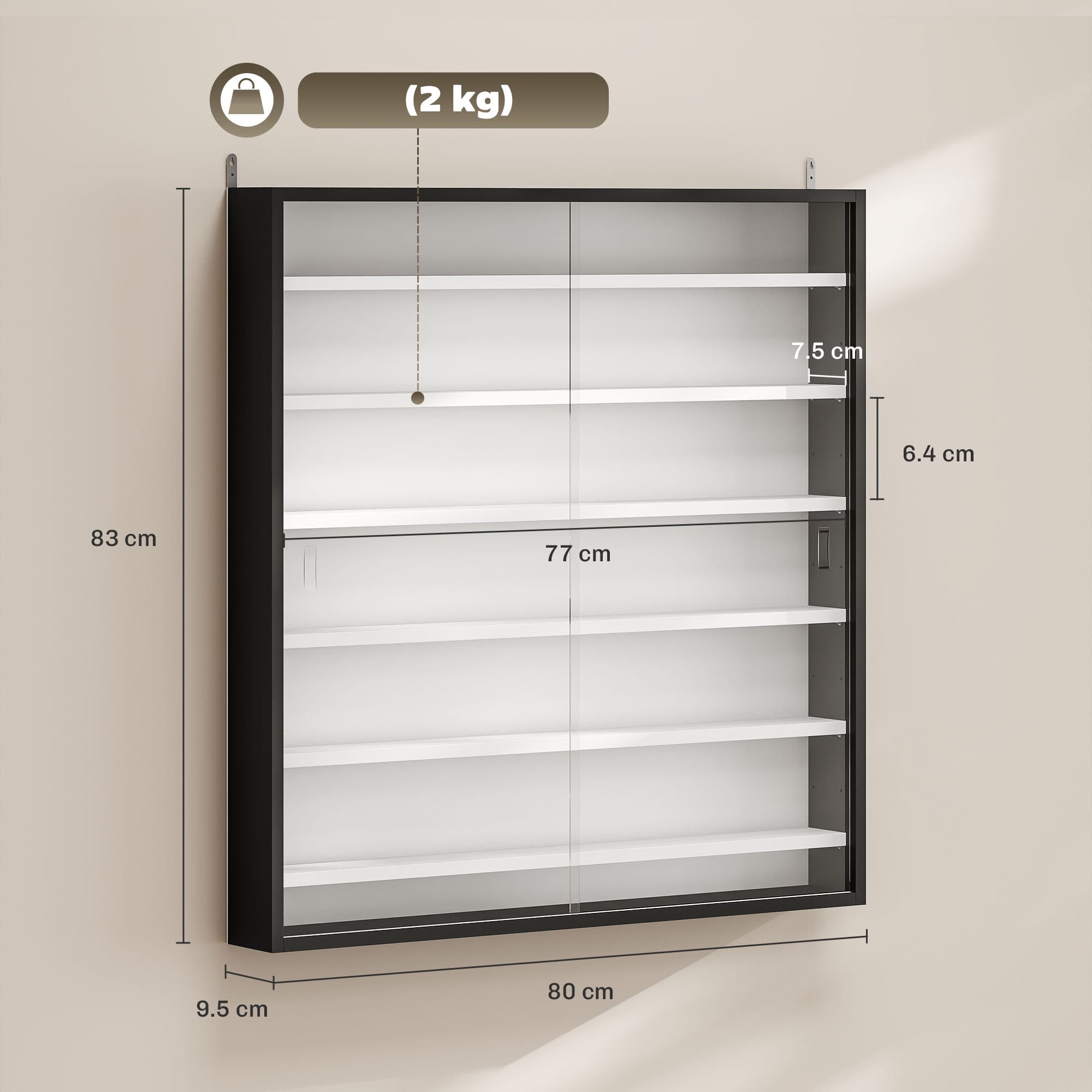 Transform Your Space with this Black & White Wall Display Cabinet - image 1