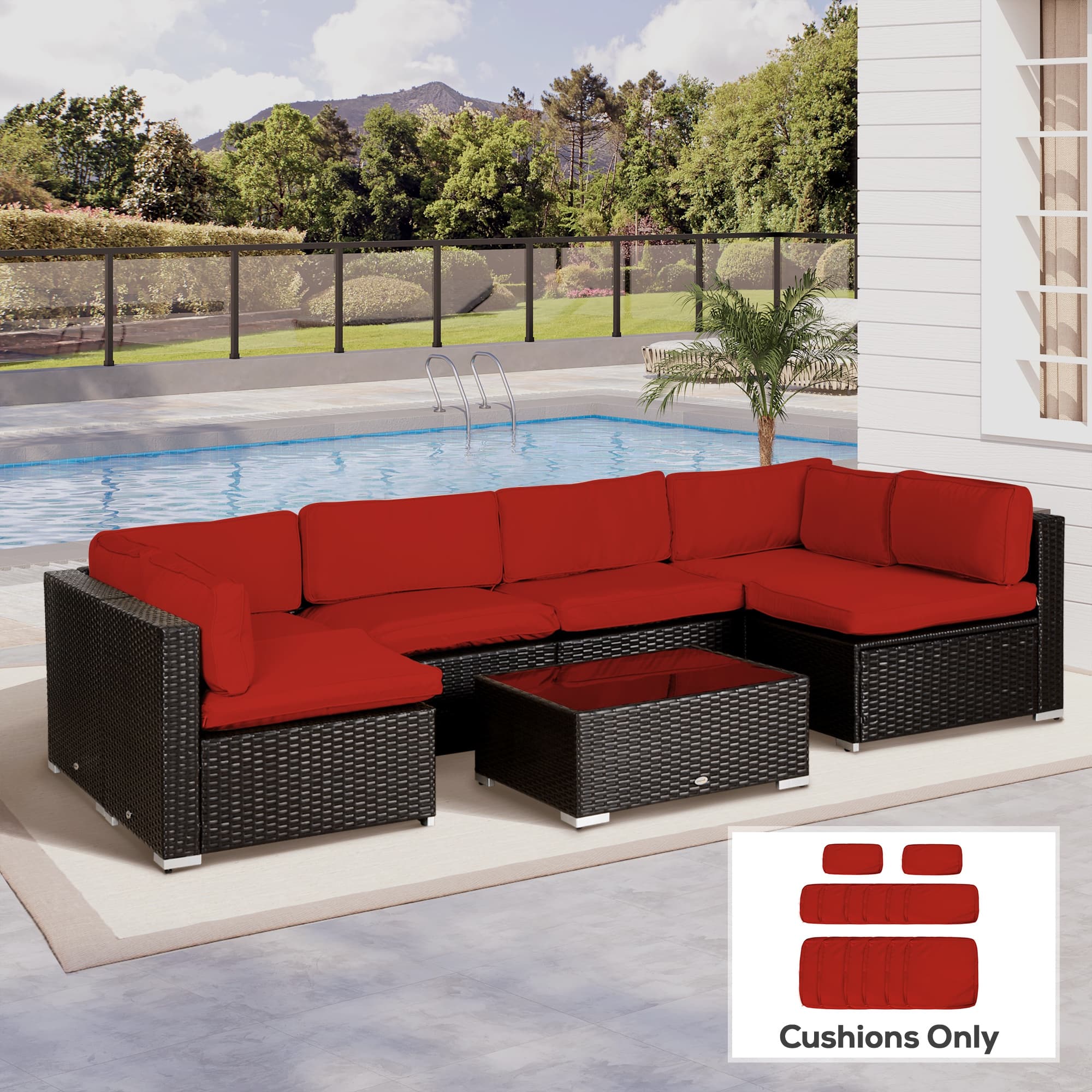 Refresh Your Garden Furniture: 14-Piece Red Cushion Cover Set - image 2