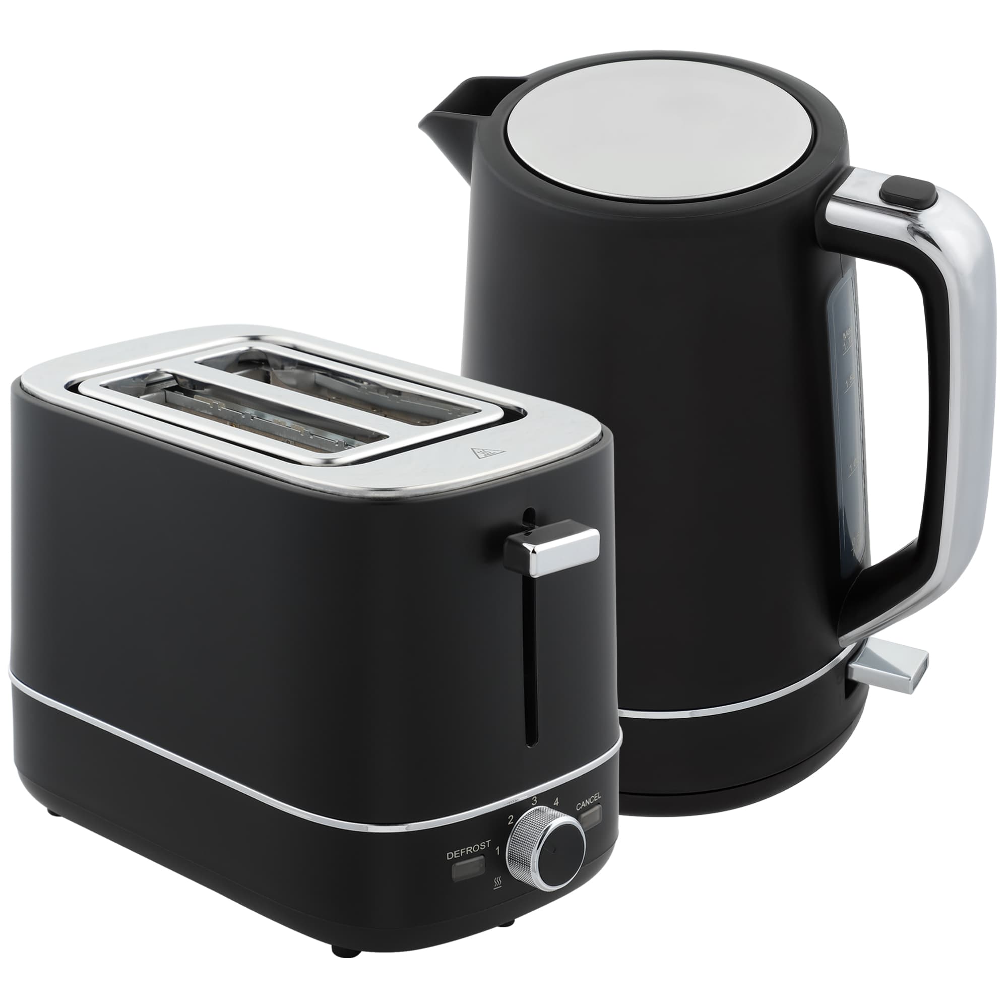 Black 1.7L Kettle and 2 Slice Toaster Set - Black