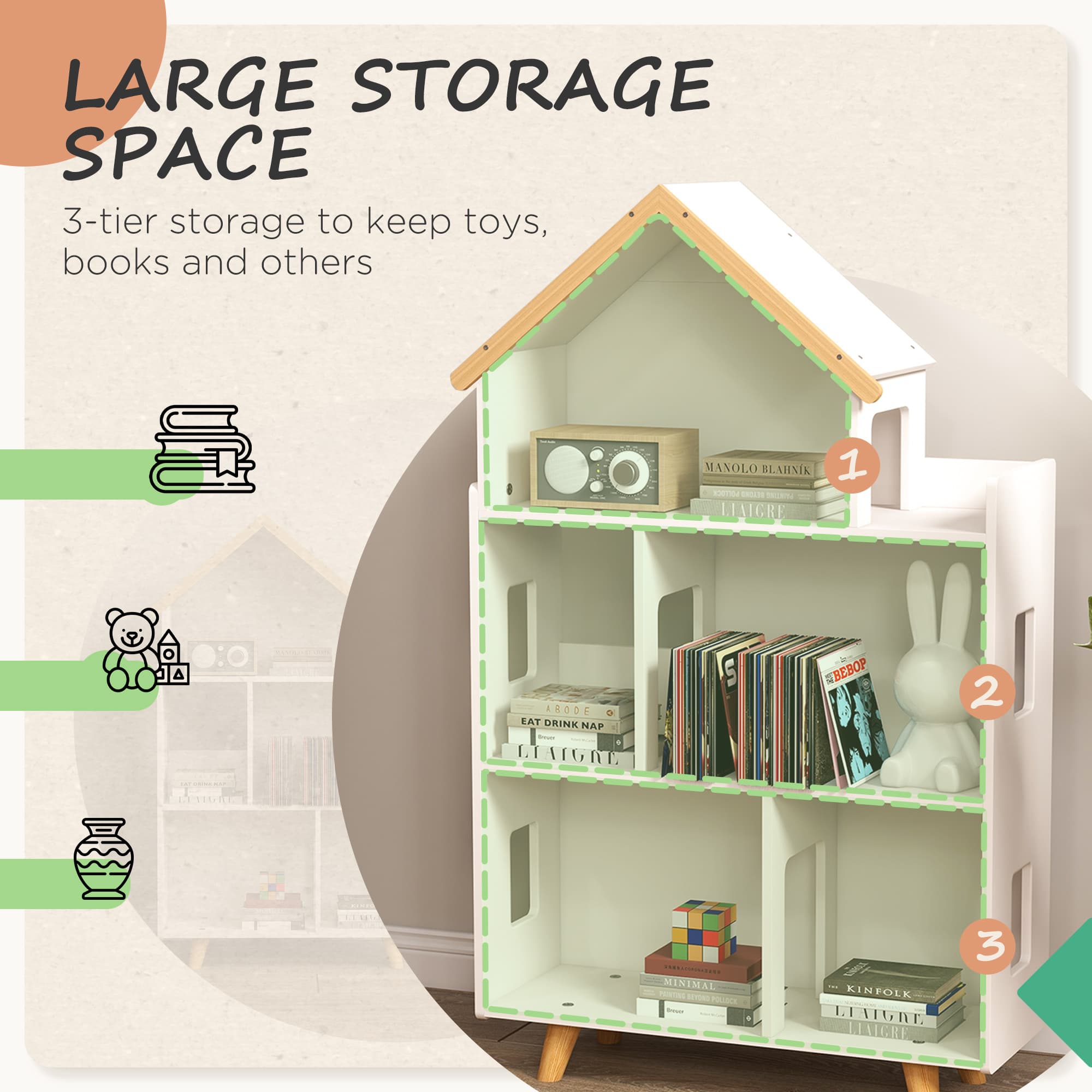 Transform Their Playroom with the ZONEKIZ 3-Tier Bookcase - image 1