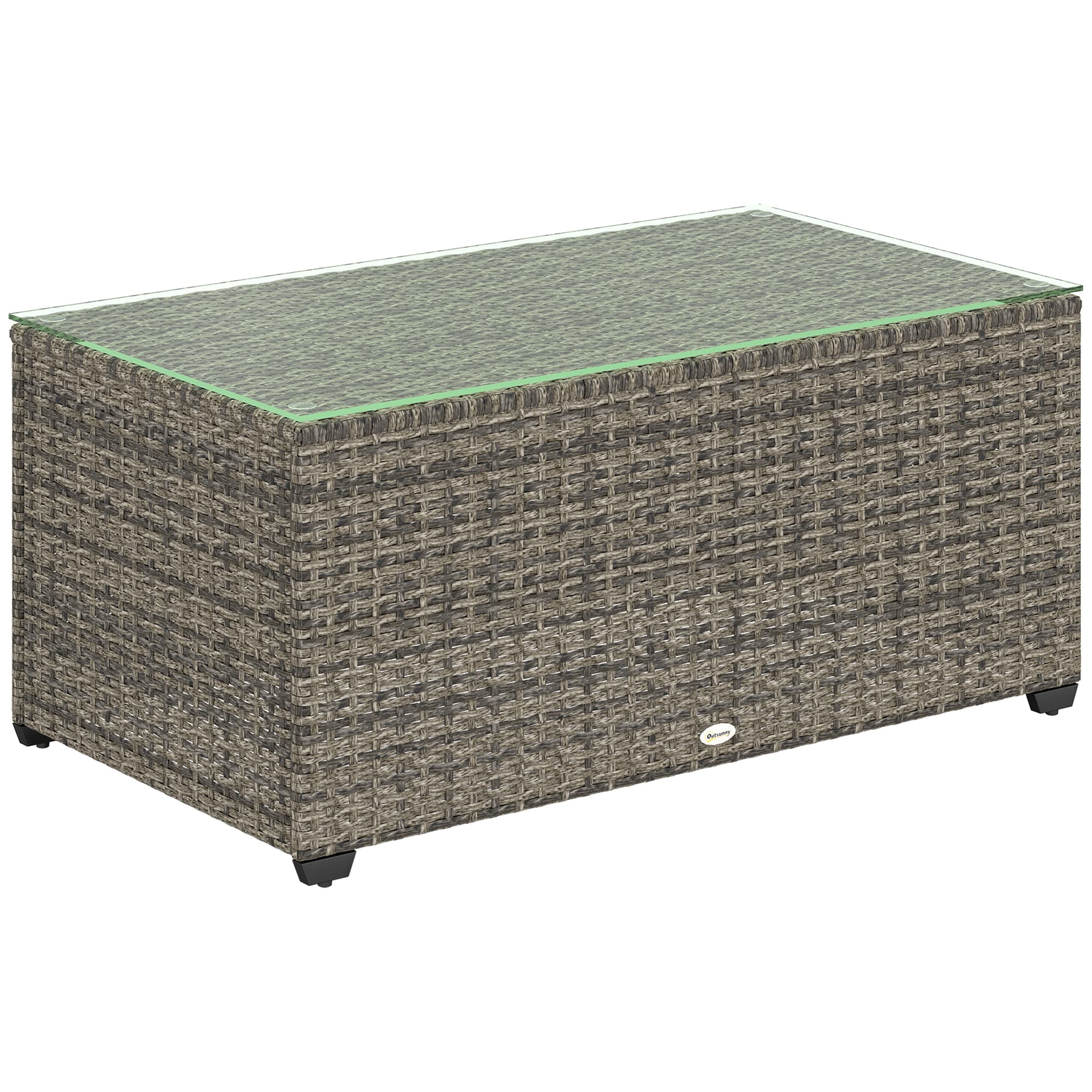 Transform Your Space with this Dark Grey Rattan Side Table - Dark Grey