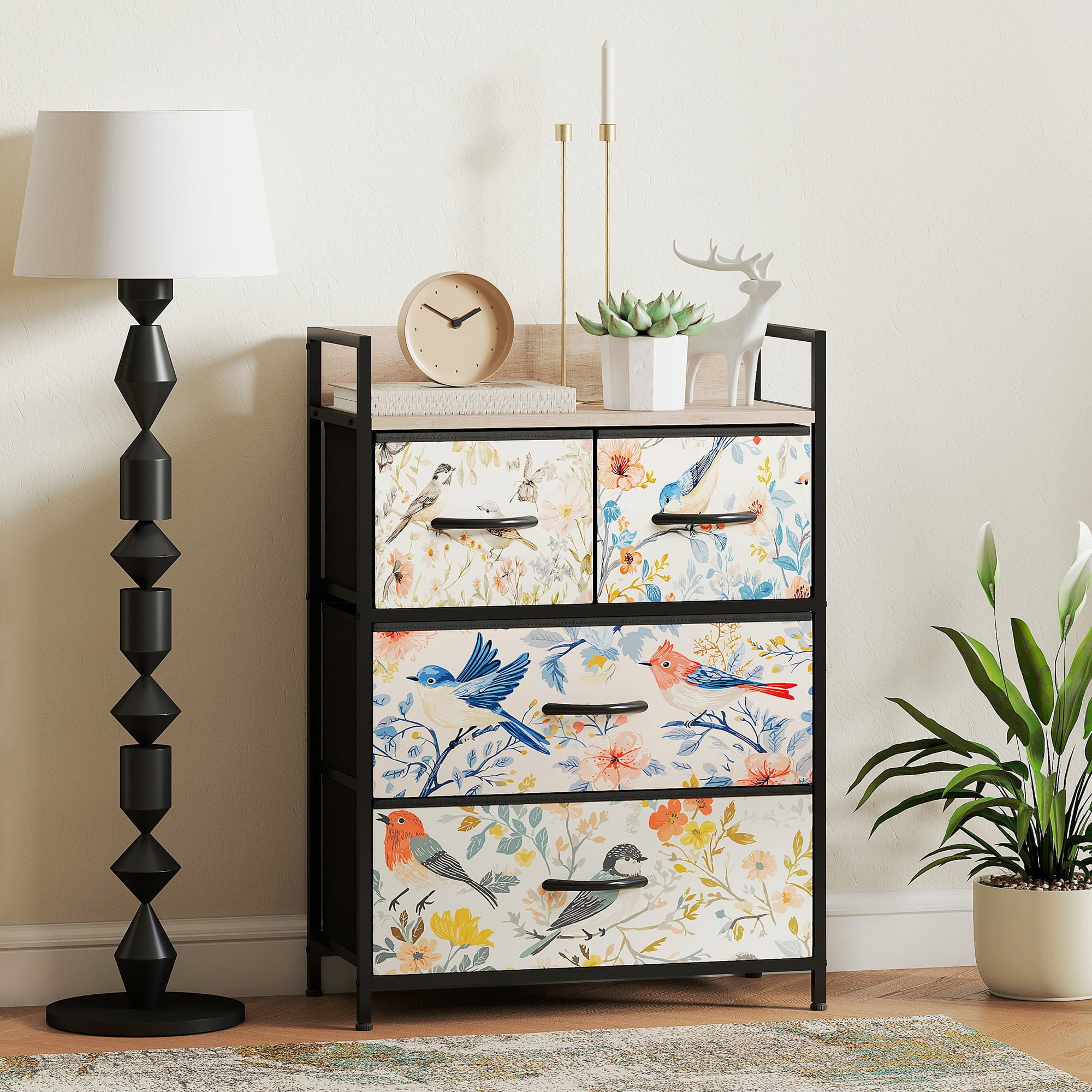 Elegant White 4-Drawer Fabric Chest of Drawers - image 4