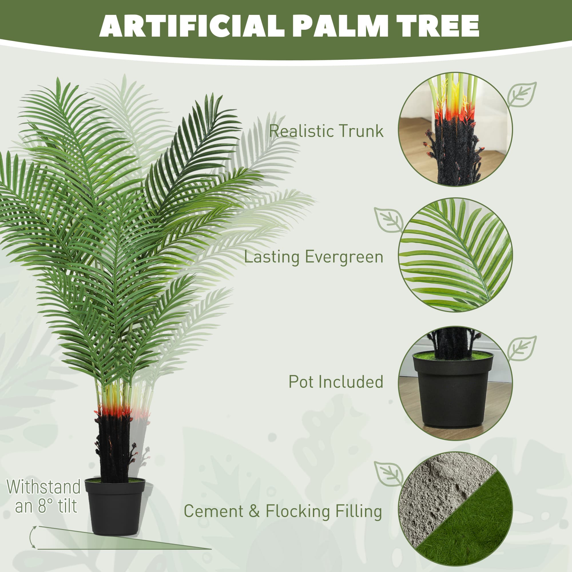 Tall Artificial Areca Palm Tree, 150 cm, Ready to Display - image 9