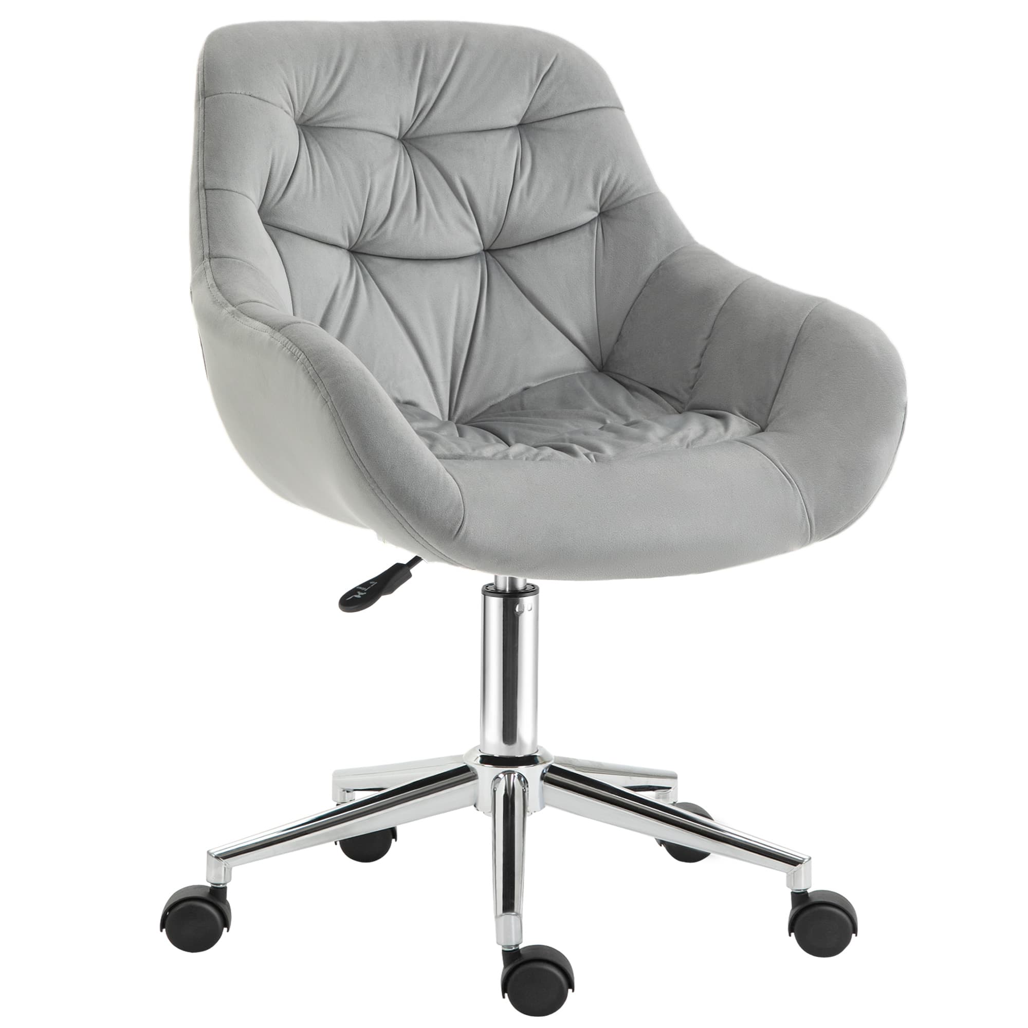 Transform Your Workspace with this Grey Velvet Office Chair - Grey