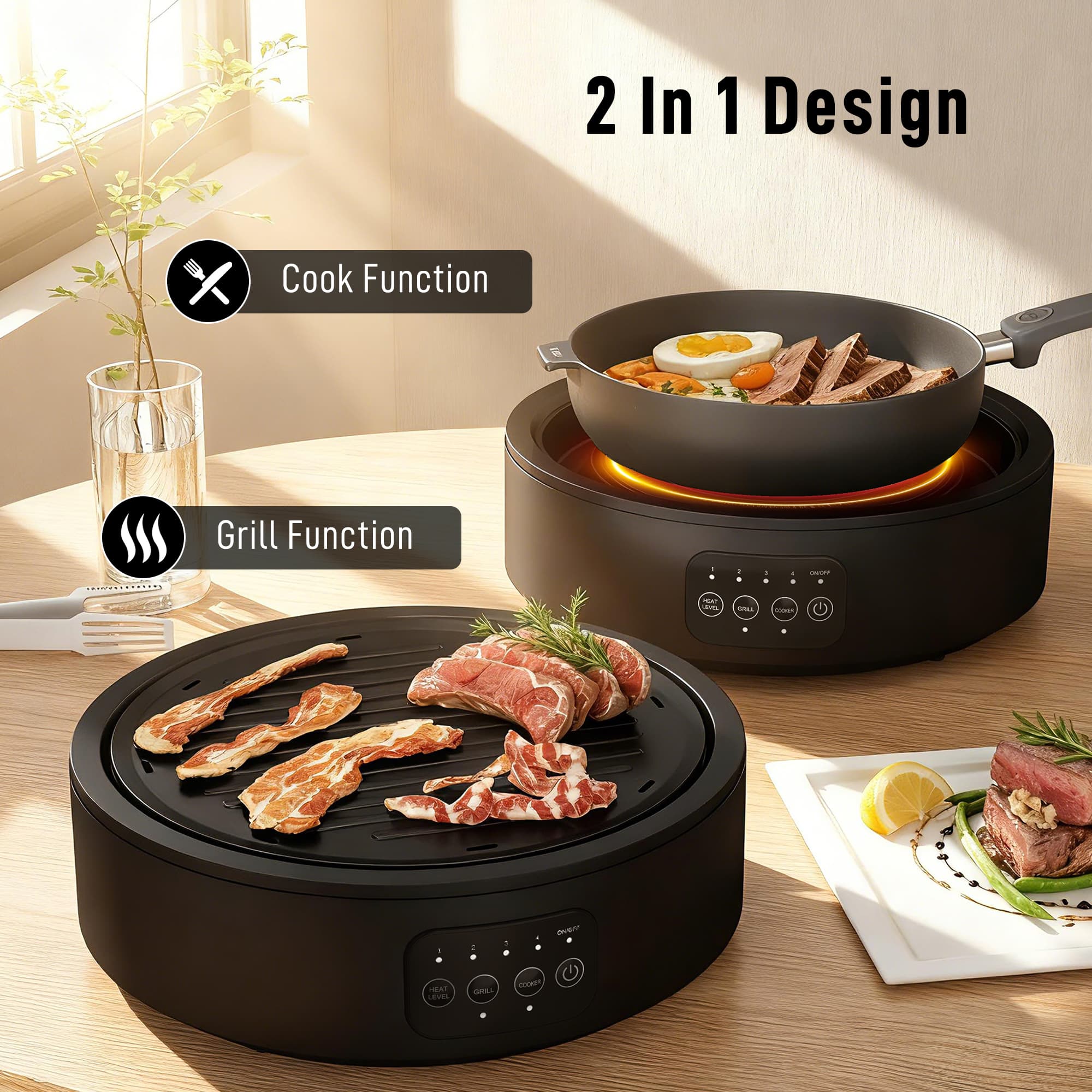 Electric Ceramic Hob With Built-In Grill Plate - image 9