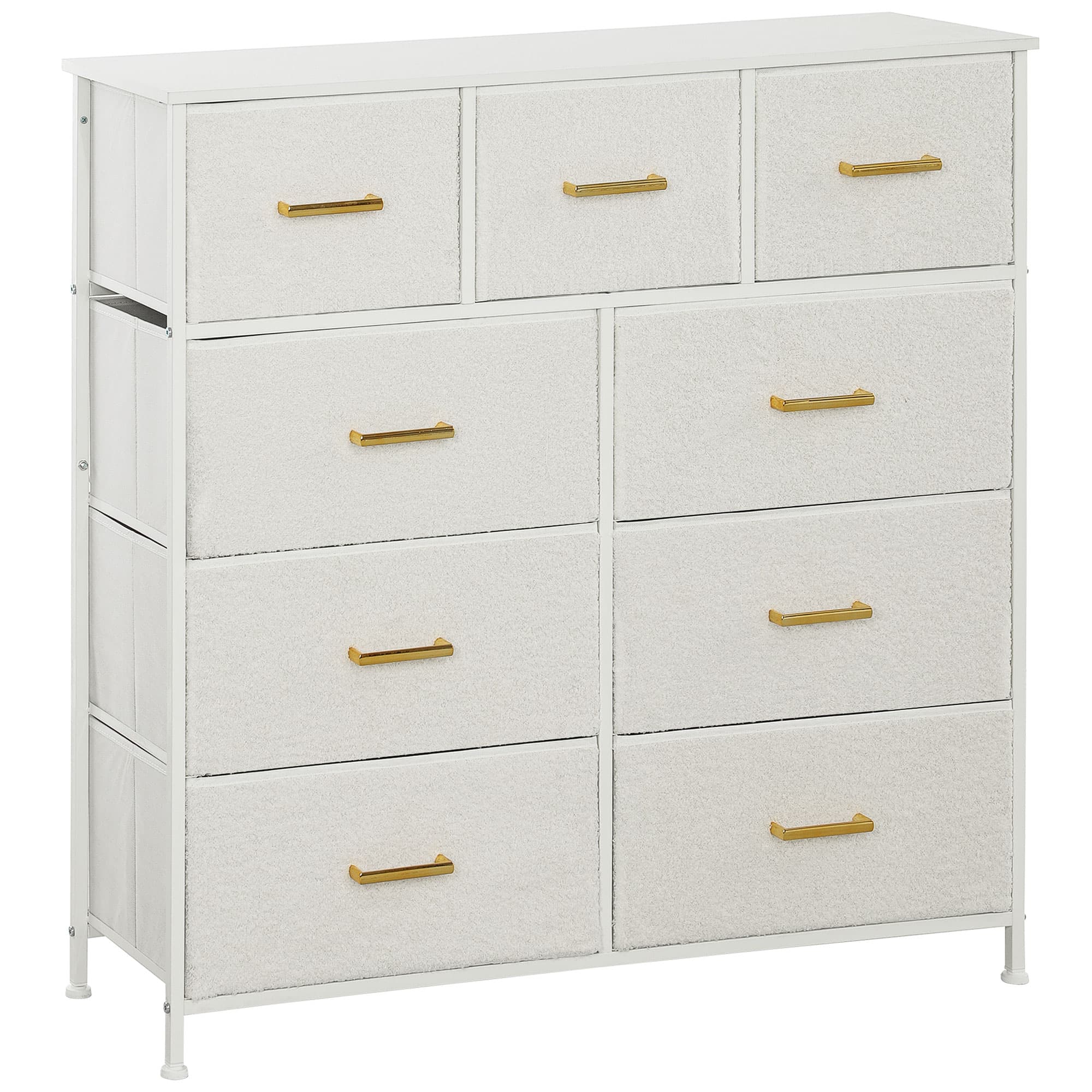 Transform Your Space with this Cream Boucle 9-Drawer Chest - Cream
