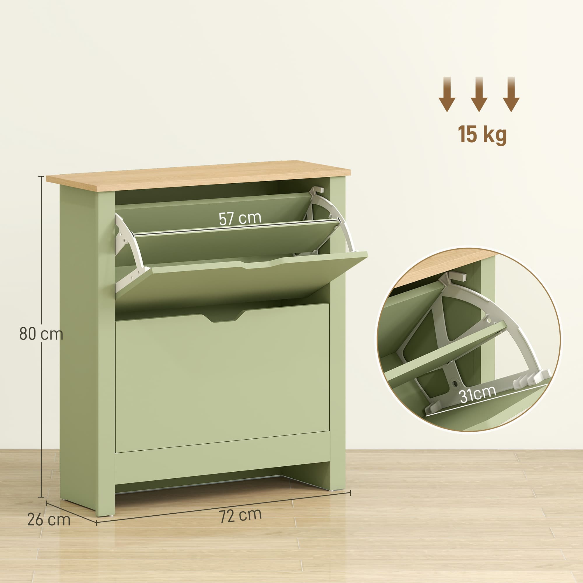 Transform Your Hallway With This Slim Green Shoe Cabinet - image 3